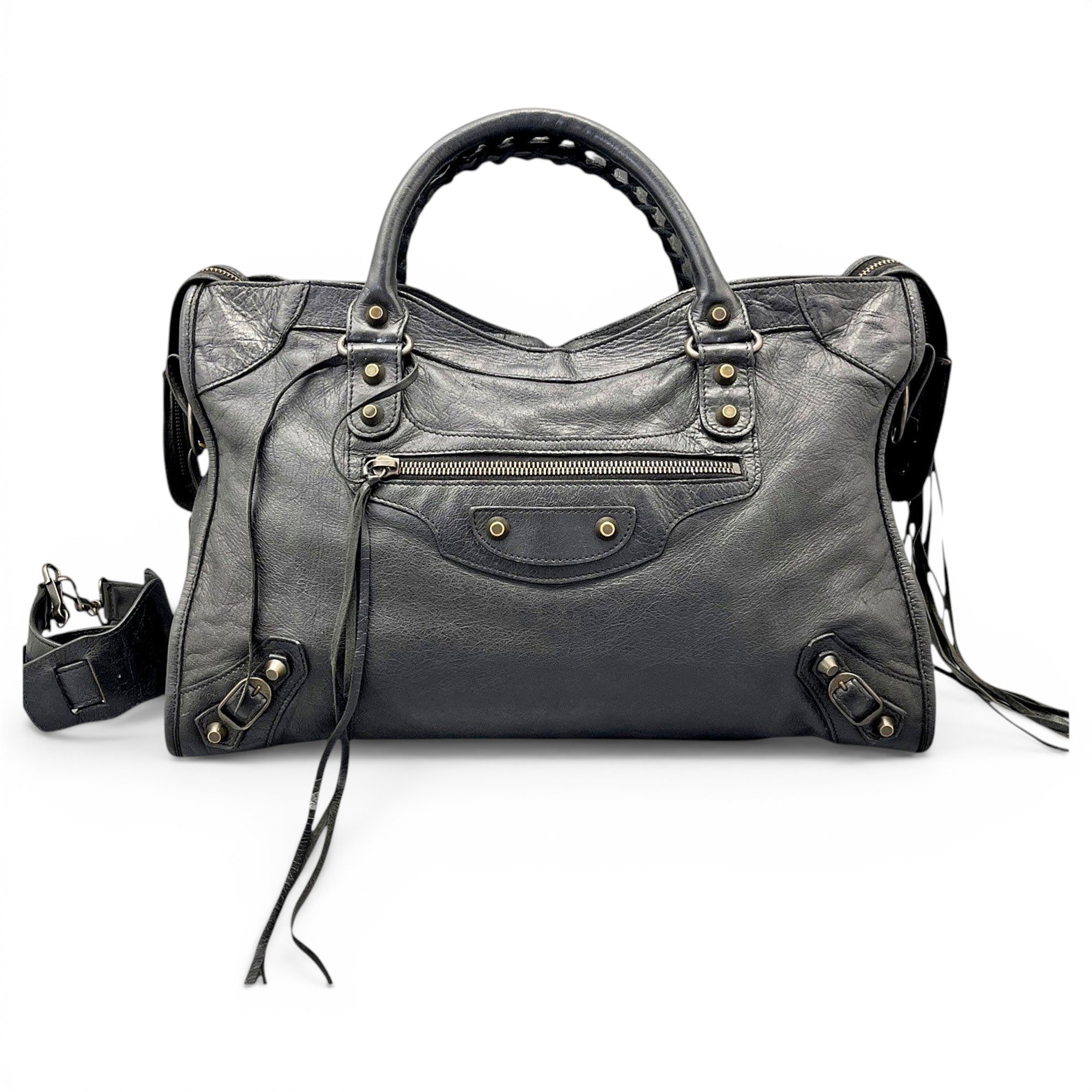 City leather handbag