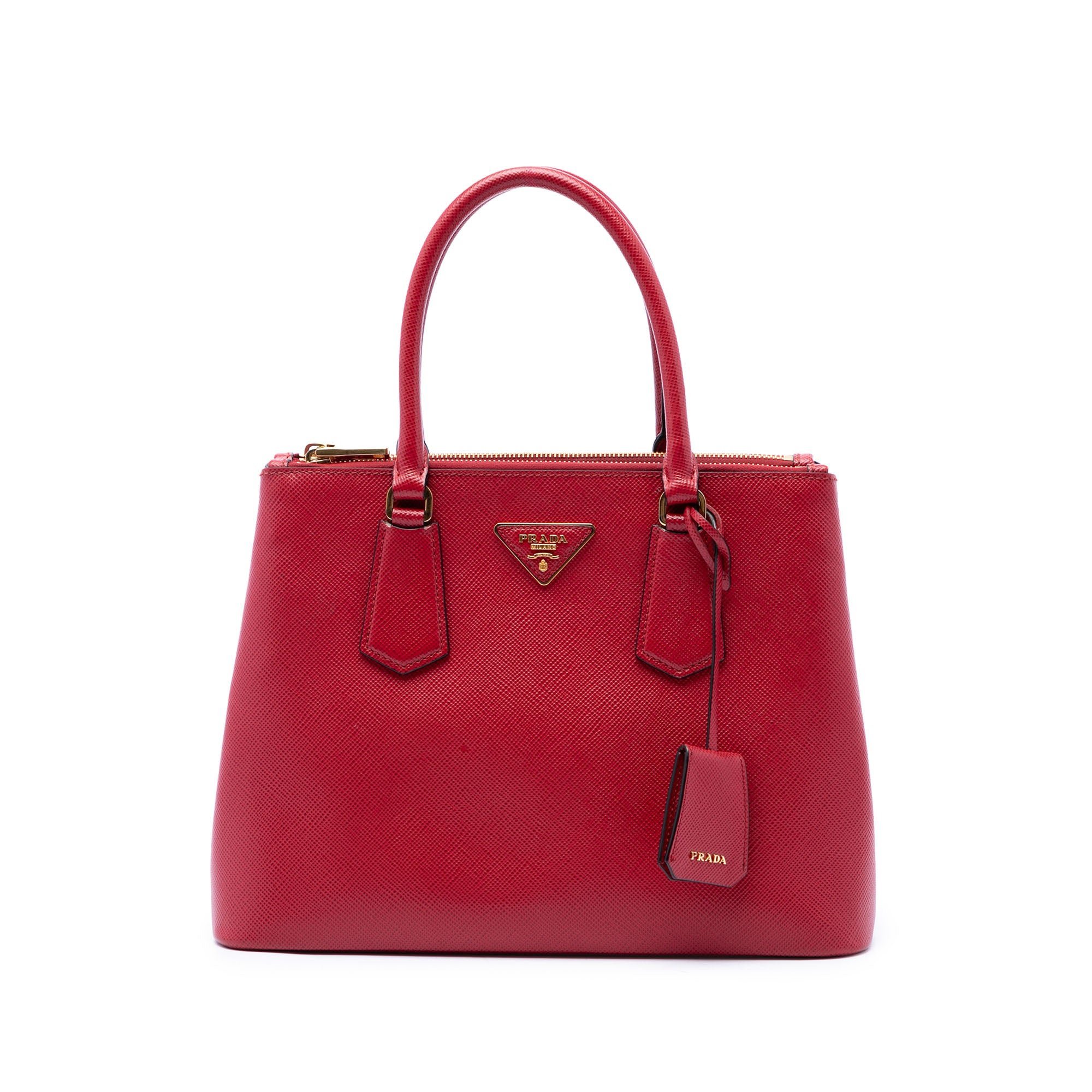 Double leather handbag