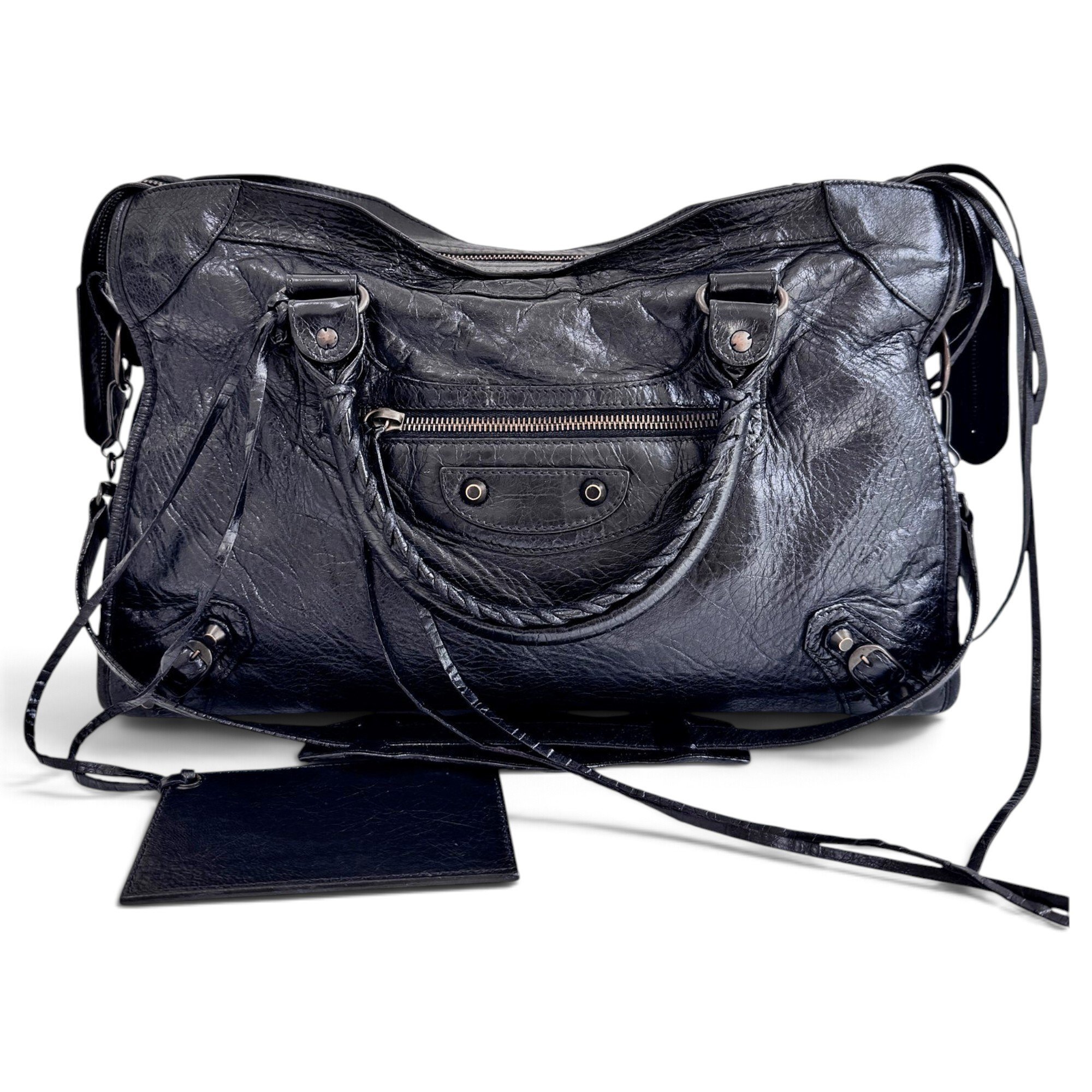 City leather handbag