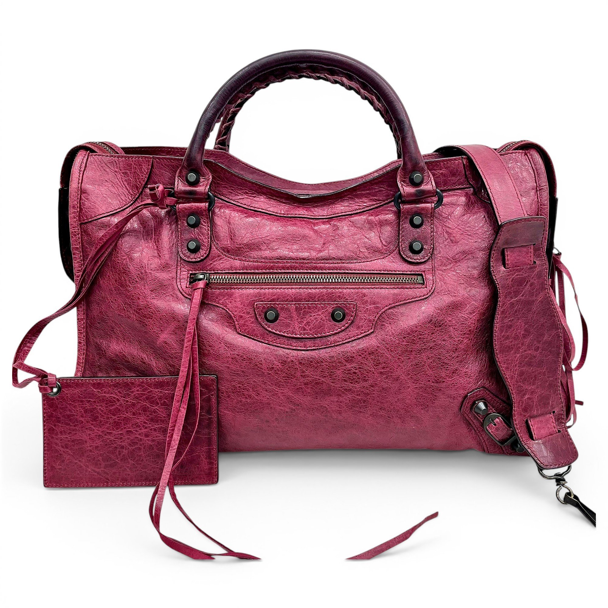 City leather handbag