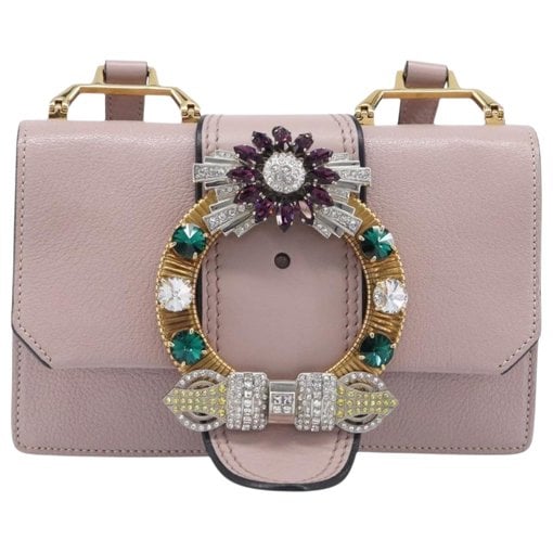 Madras leather crossbody bag