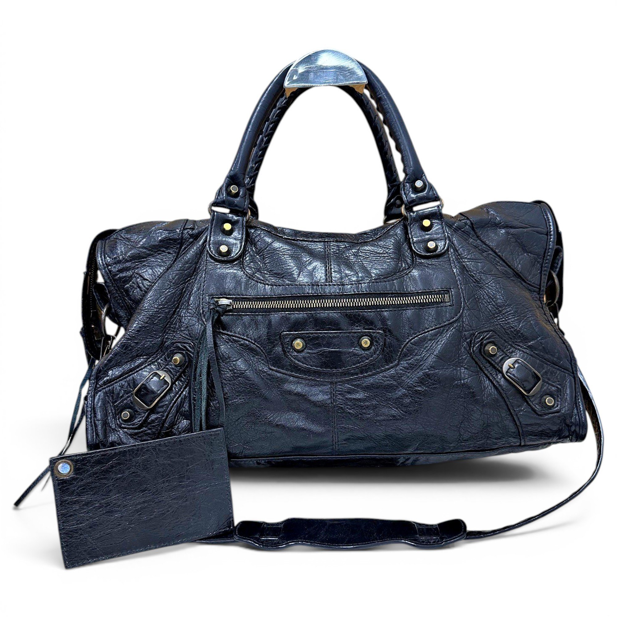 City leather handbag