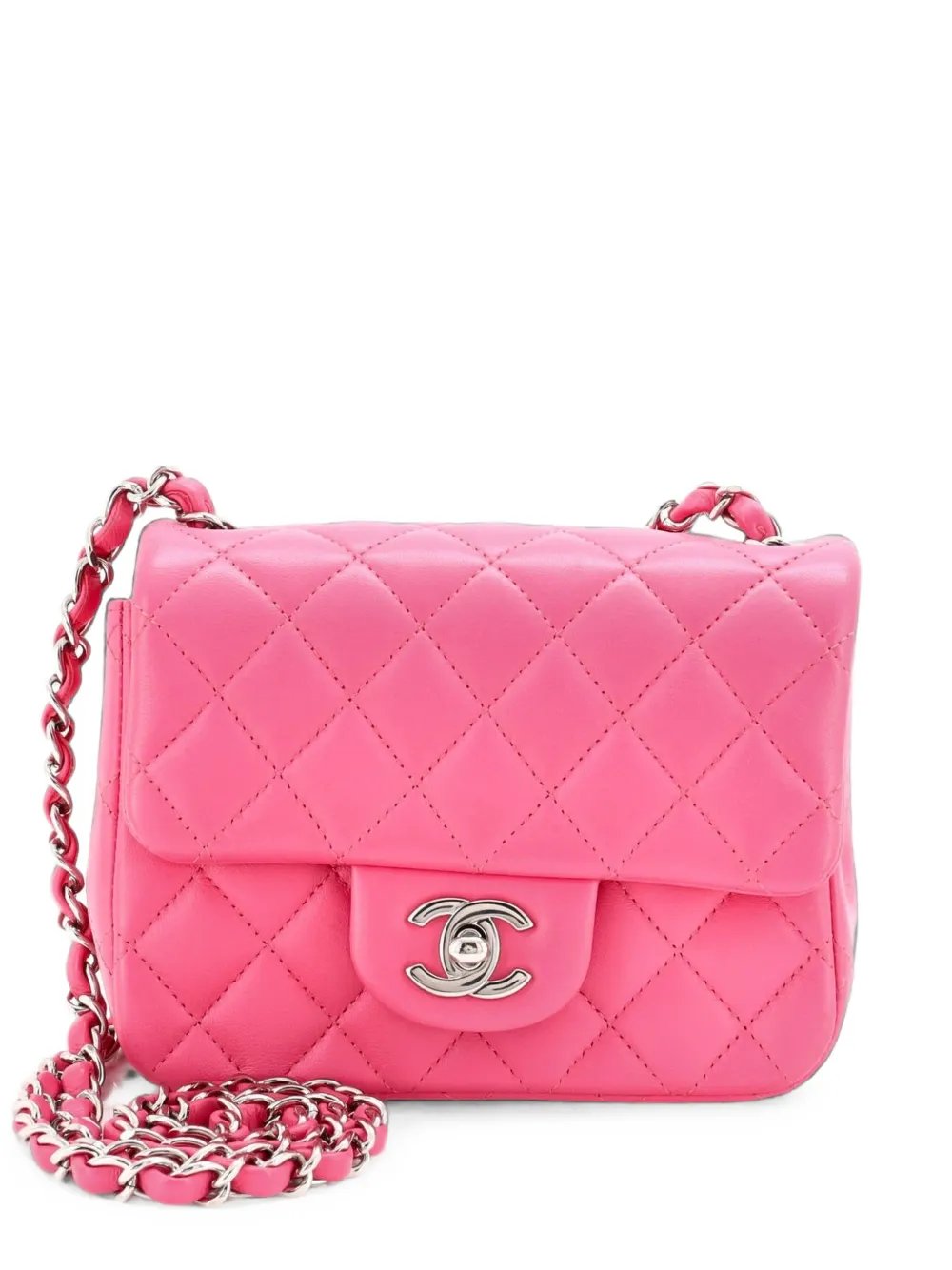 Square Classic Single Flap Bag Quilted Lambskin Mini crossbody bag