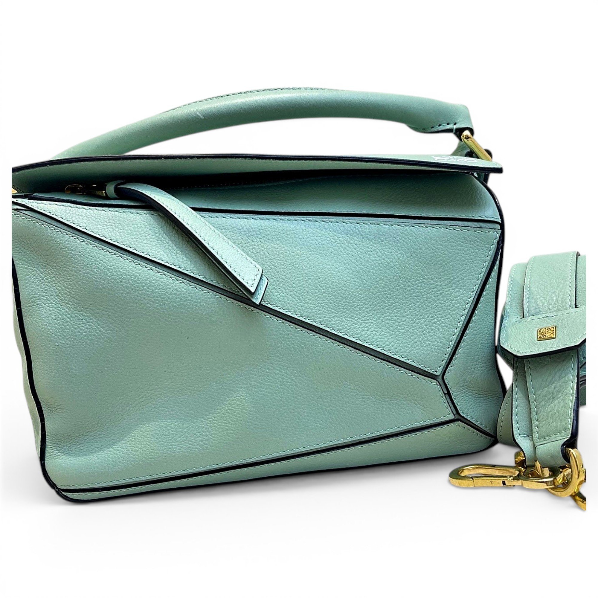 Puzzle leather handbag