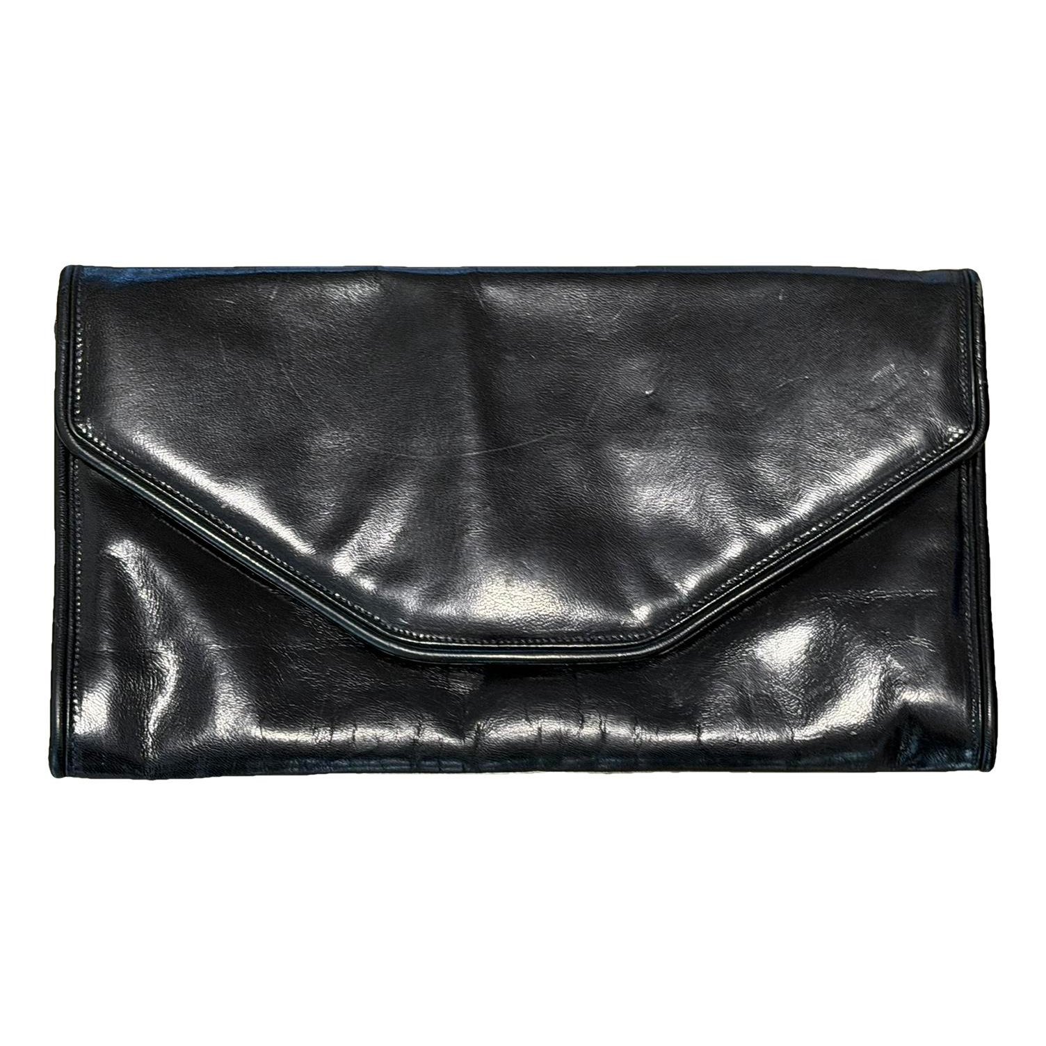 Leather clutch bag