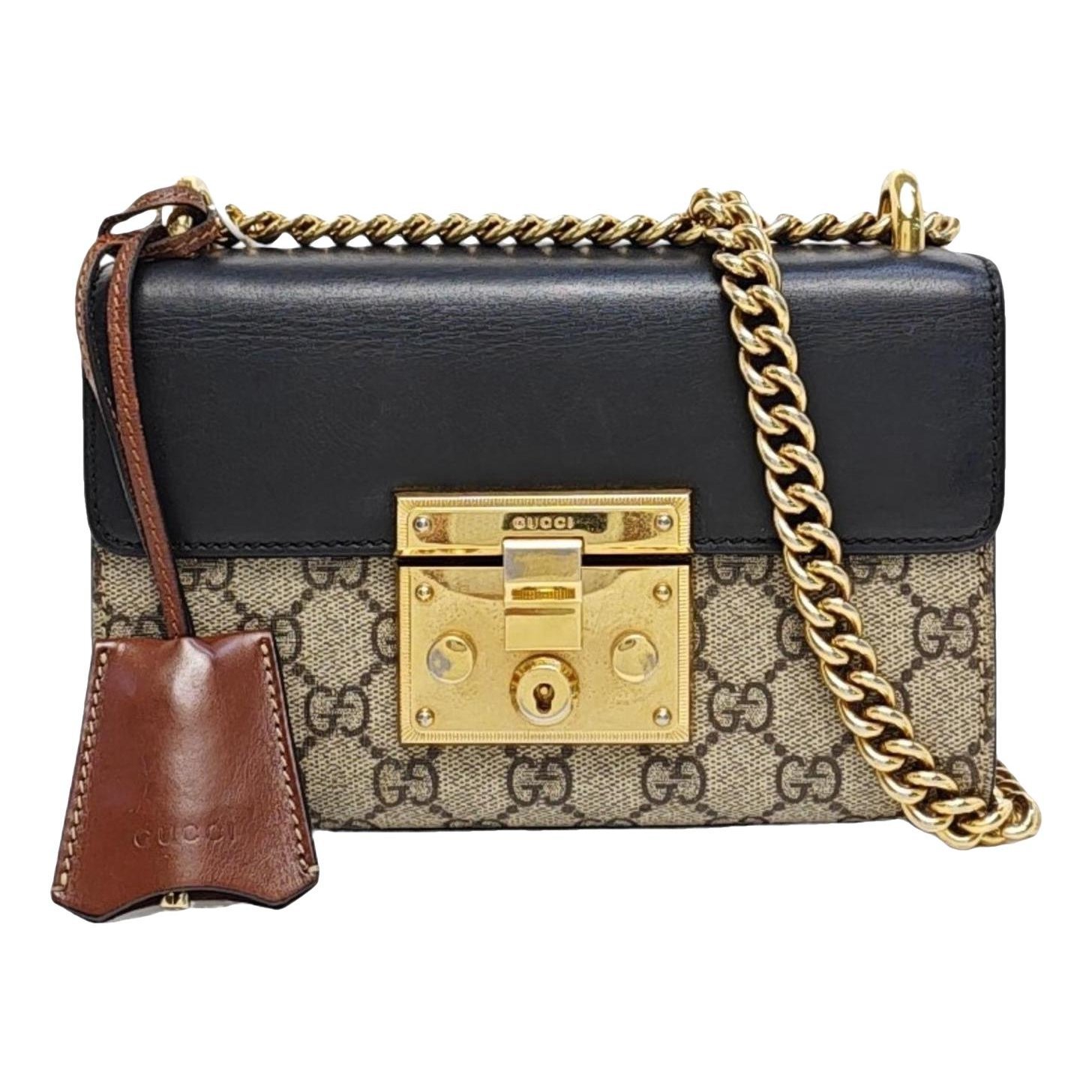 Padlock leather handbag