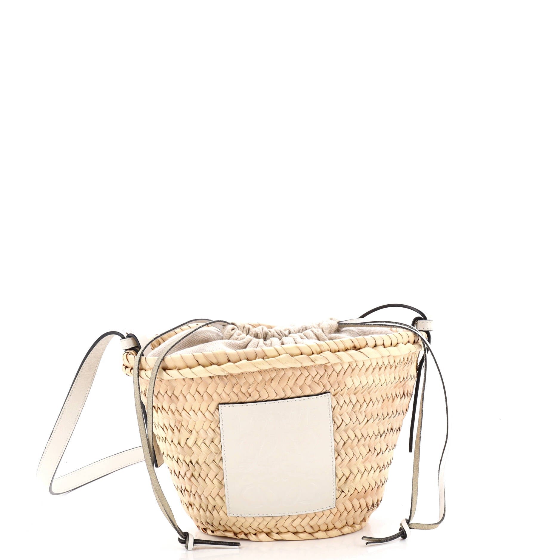 Loewe x Paula Ibiza Drawstring Crossbody Basket Bag Raffia Small