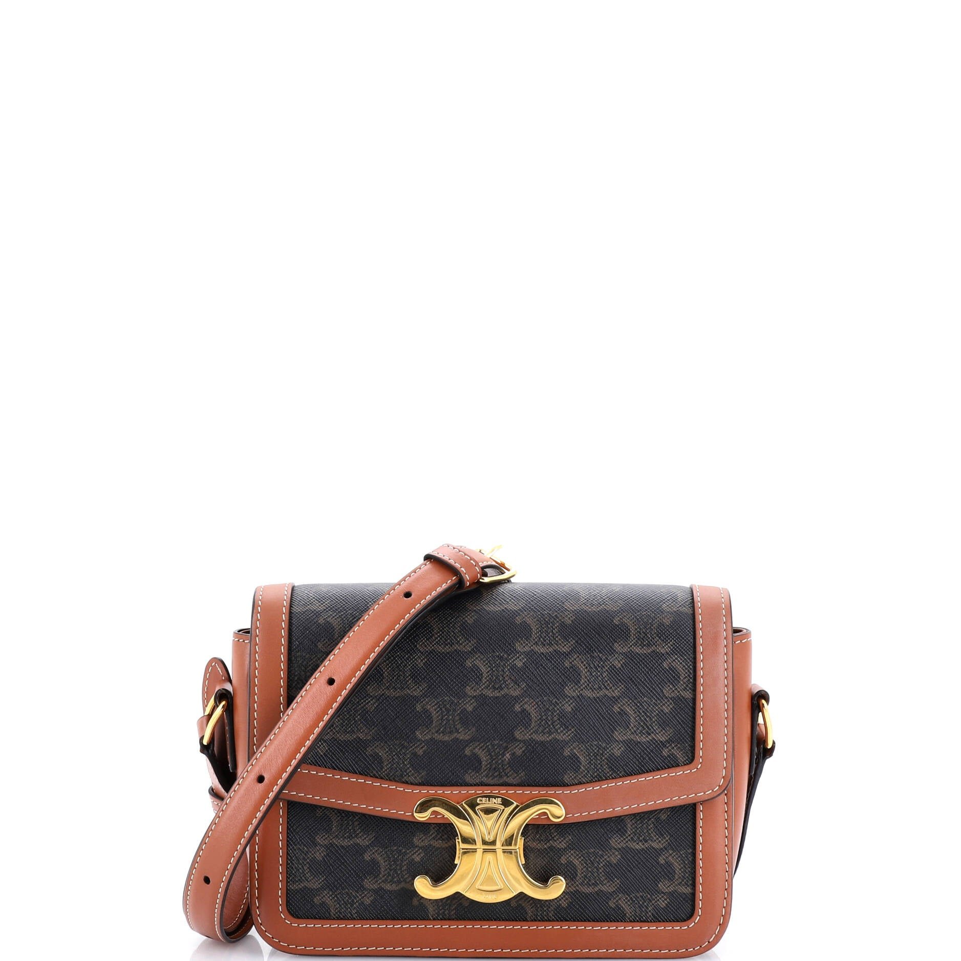 Celine Triomphe Shoulder Bag Triomphe Coated Canvas Teen