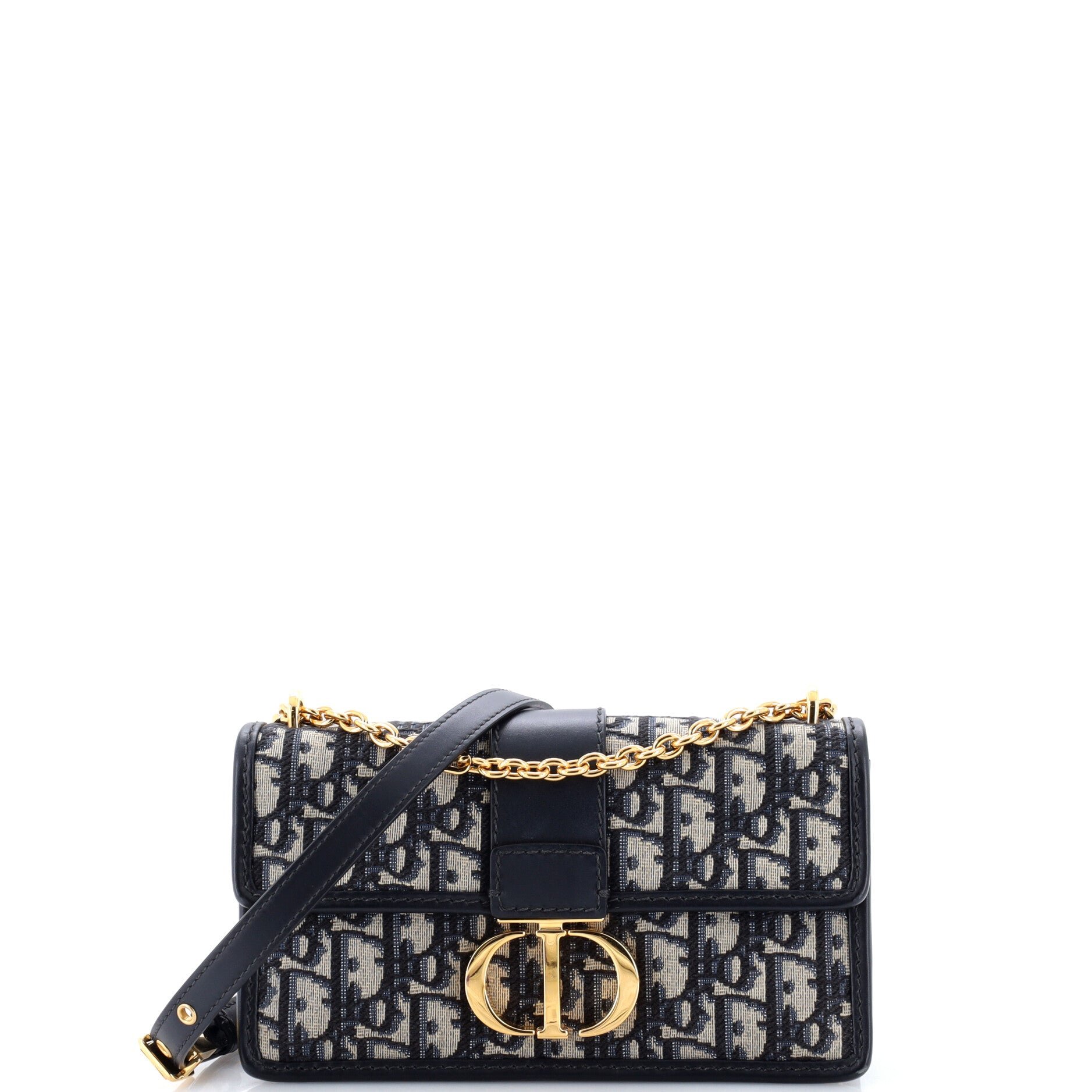 30 Montaigne Chain Flap Bag Oblique Canvas East West