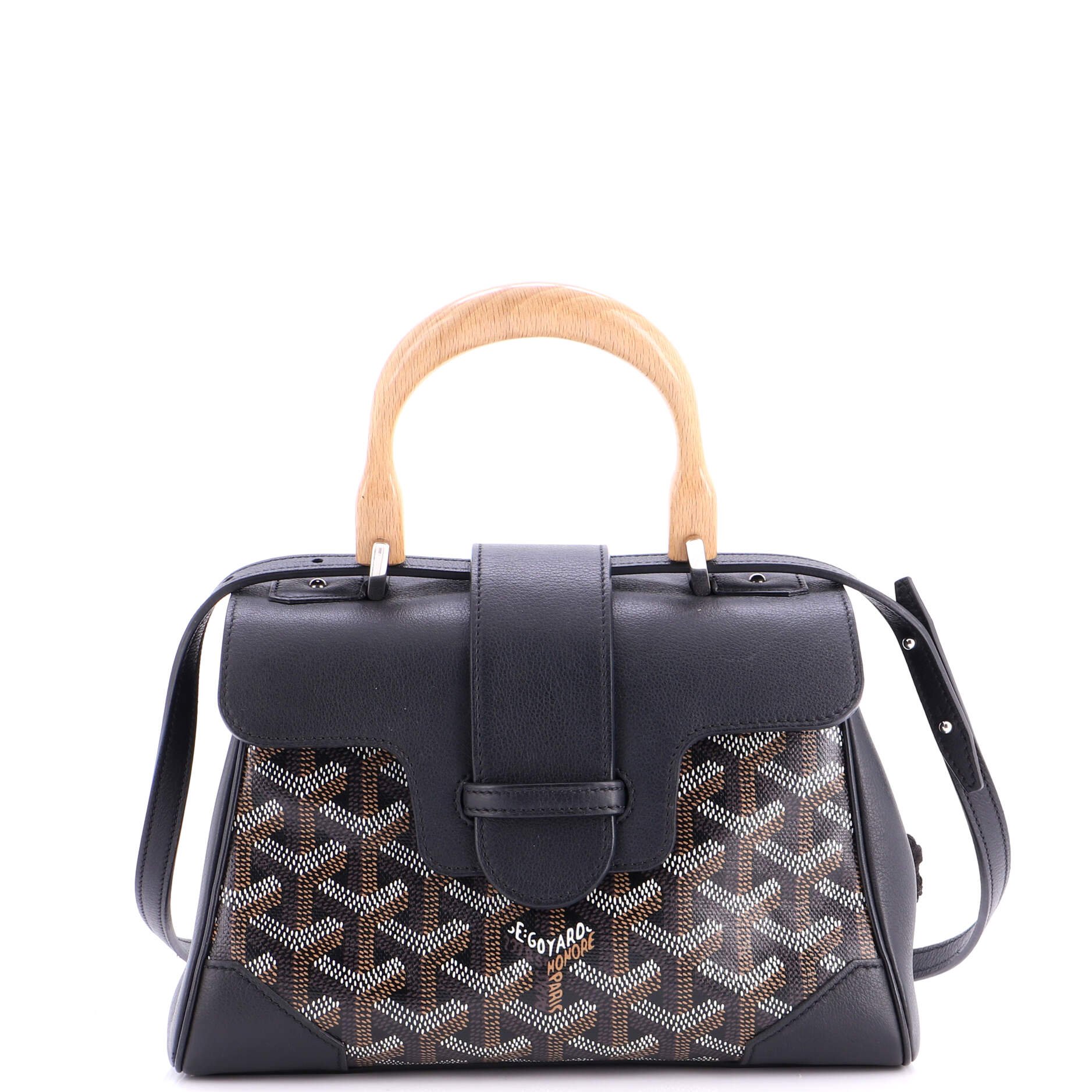 Goyard Saigon Top Handle Bag Coated Canvas with Leather Mini