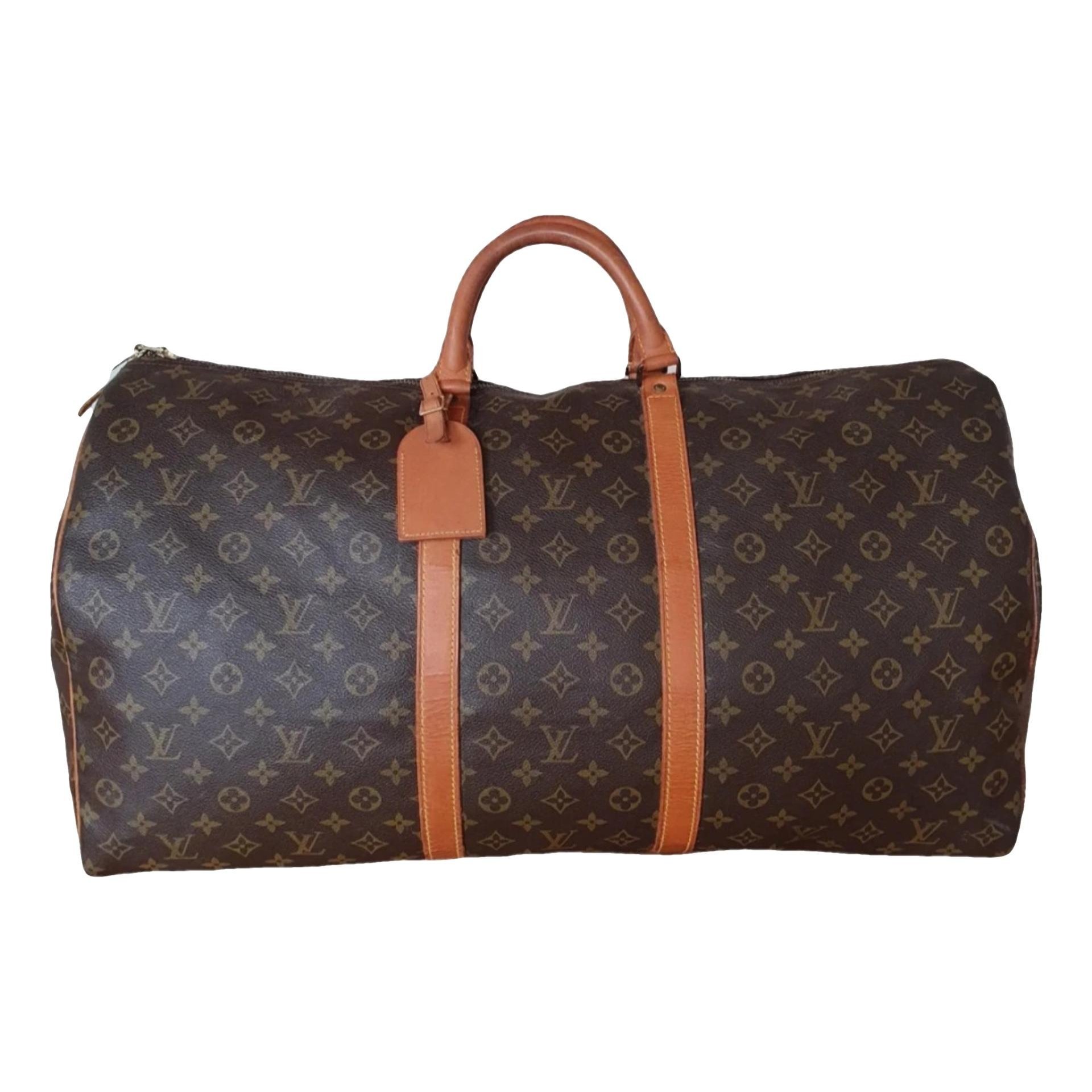Keepall leather travel bag