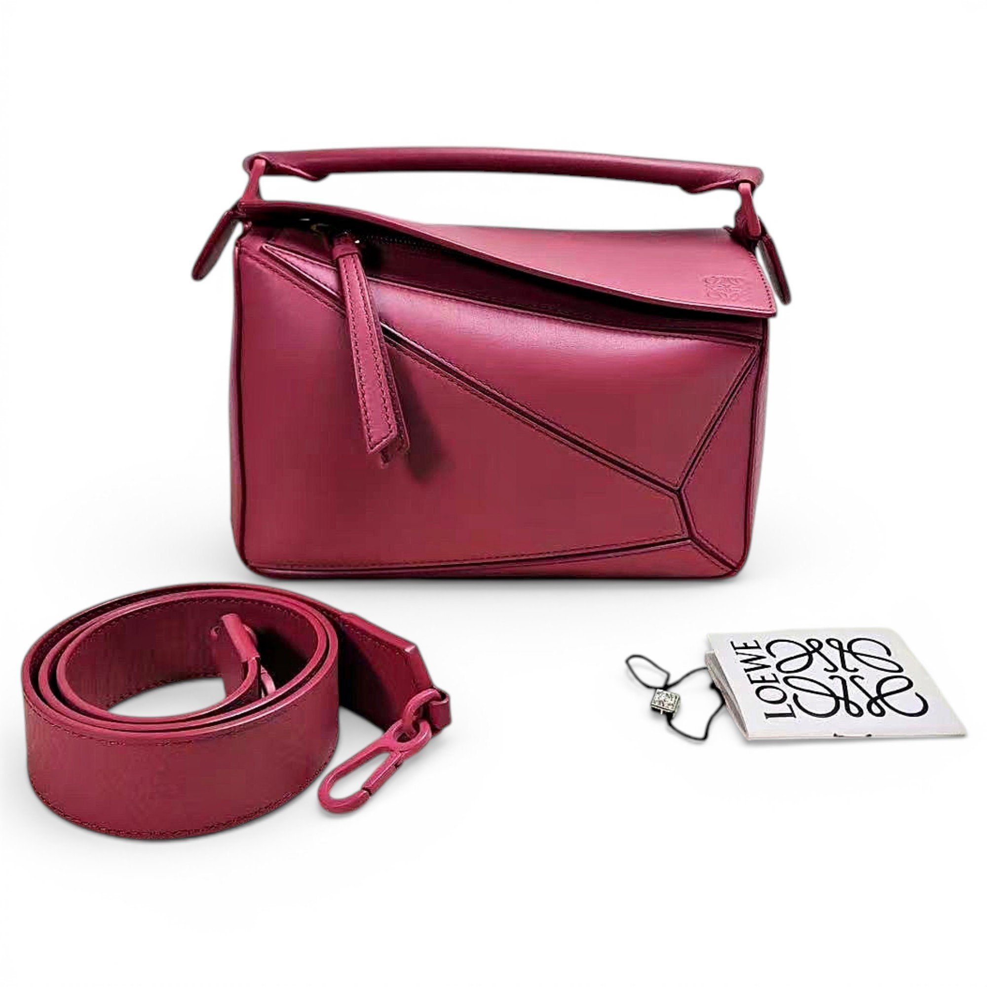 Puzzle leather handbag