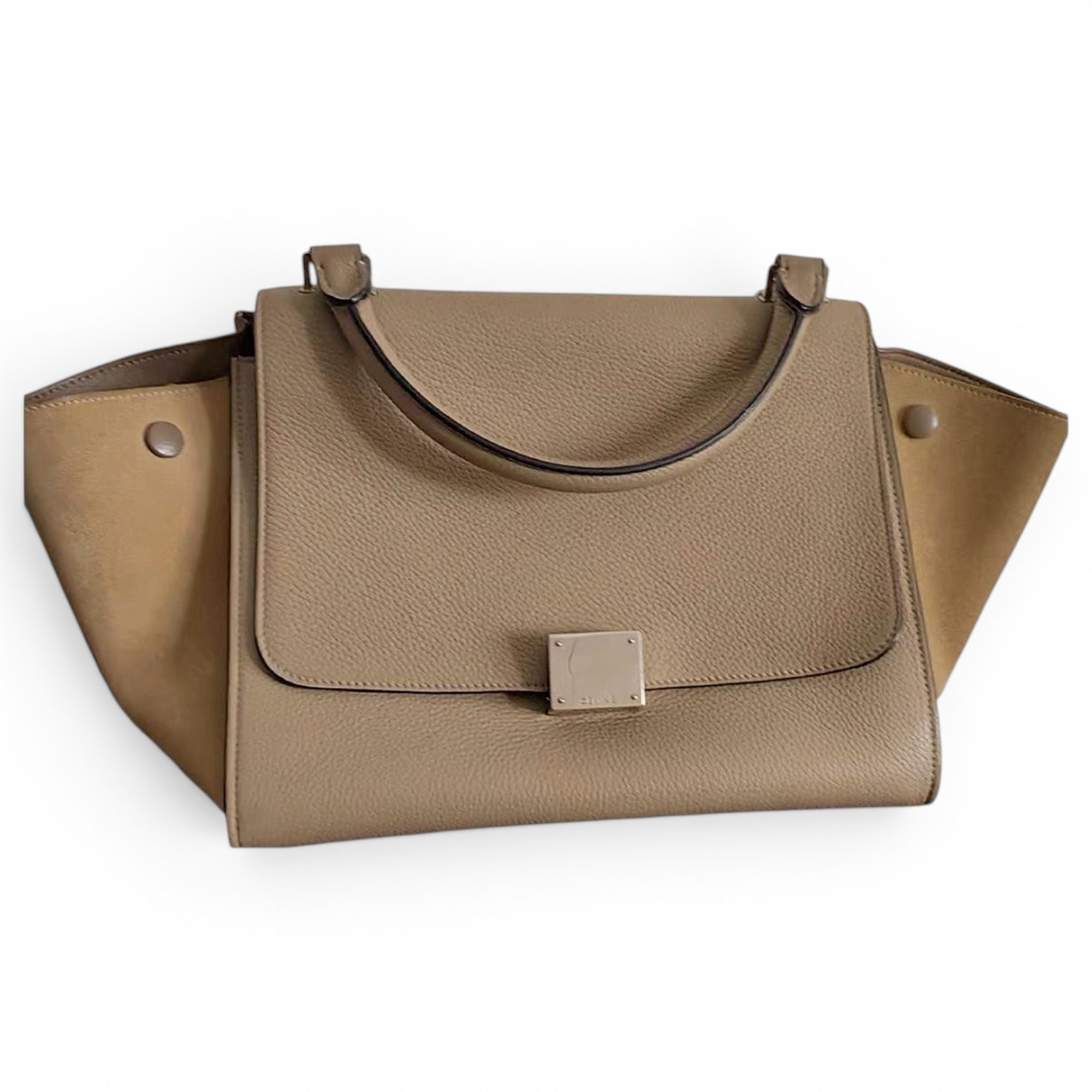 Trapèze leather handbag