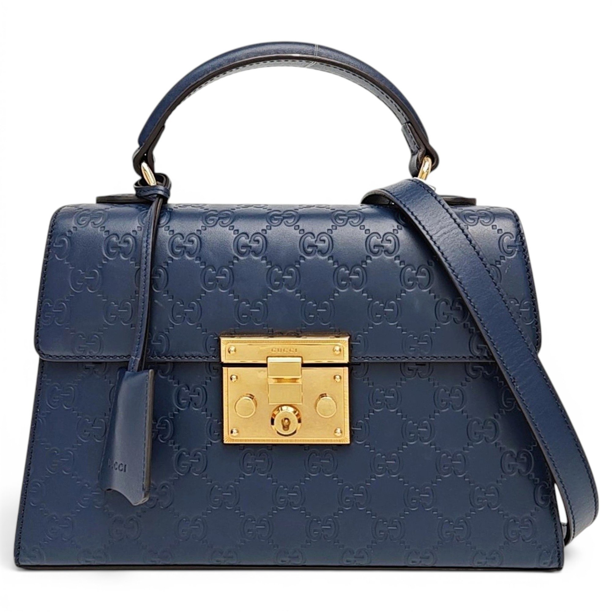 Padlock leather handbag