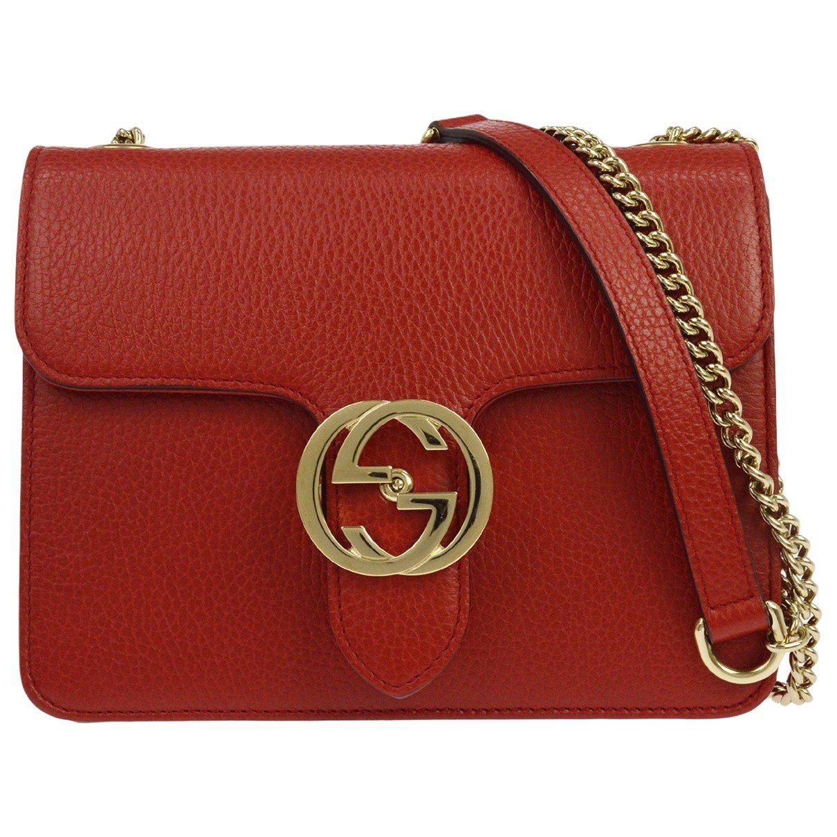 Interlocking leather handbag