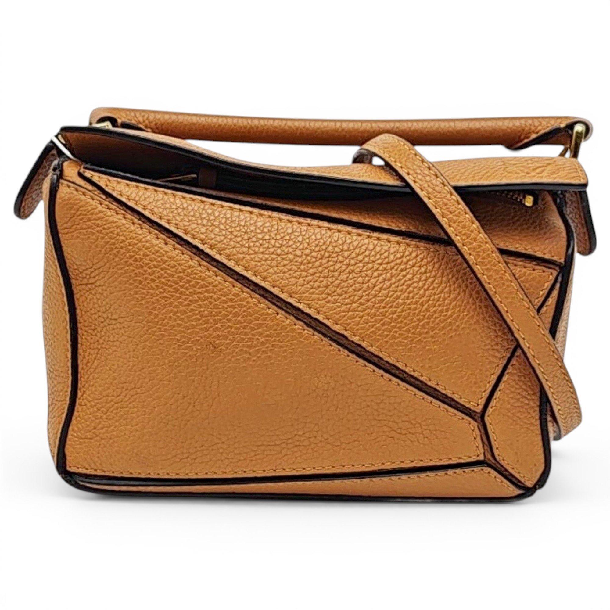 Puzzle leather handbag
