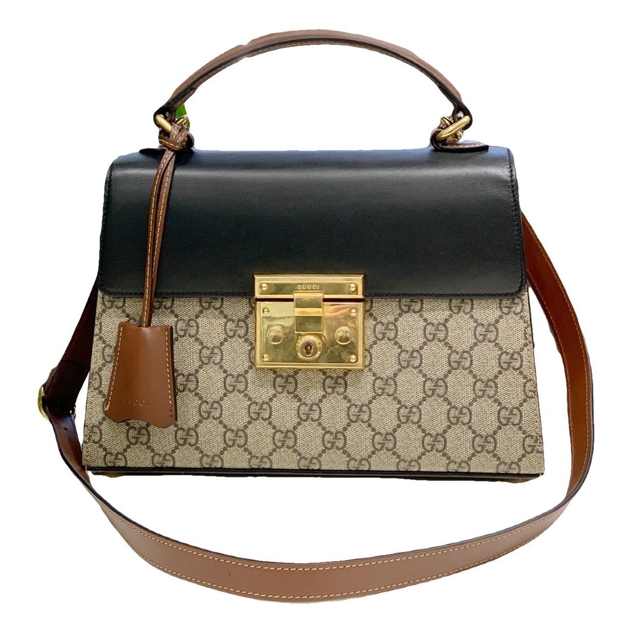 Padlock leather handbag