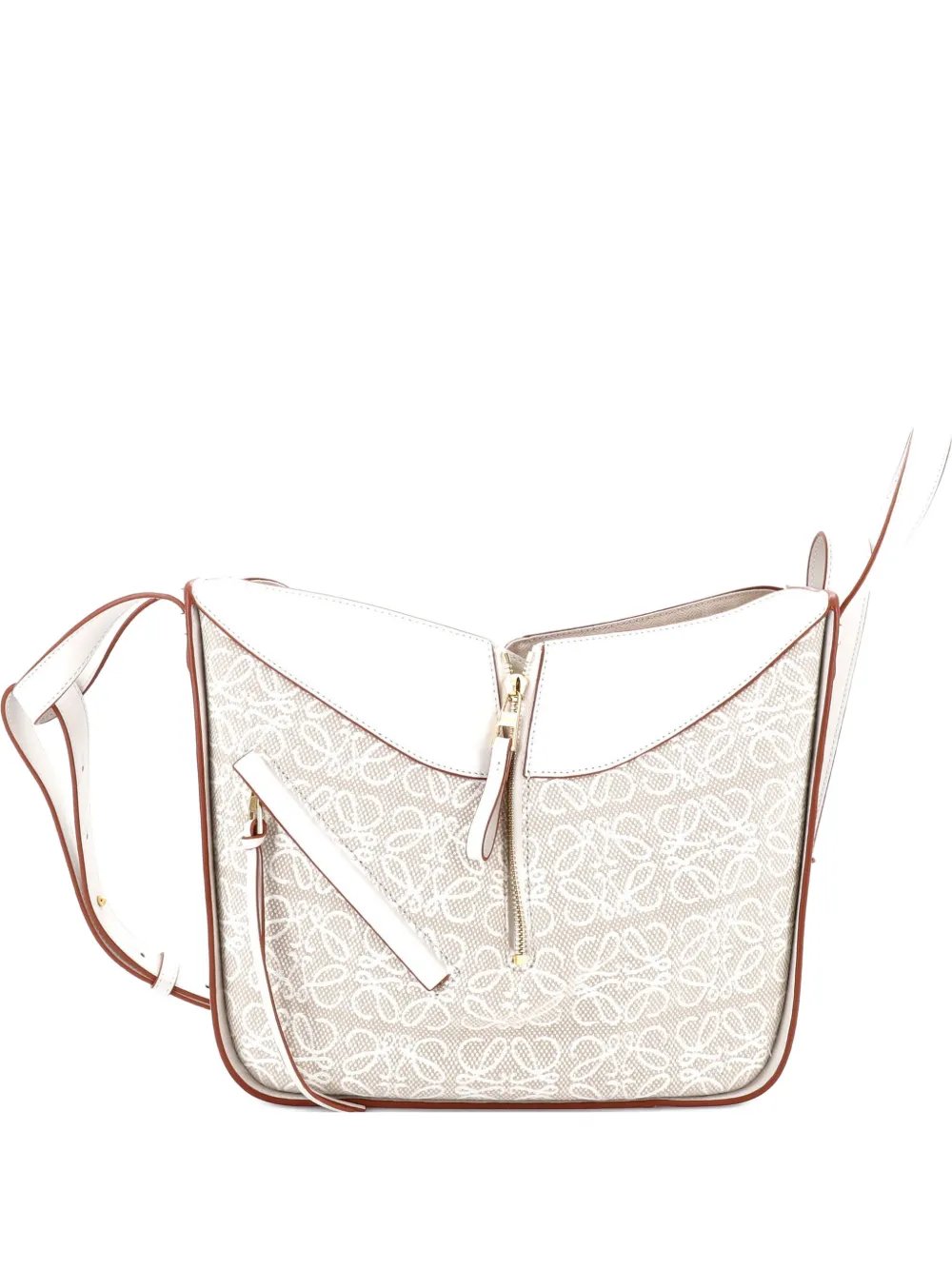 Hammock Bag Leather and Anagram Jacquard Small shoulder bag