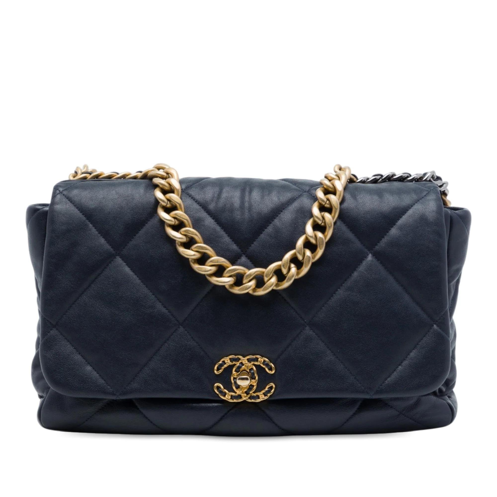 Chanel 19 pony-style calfskin handbag