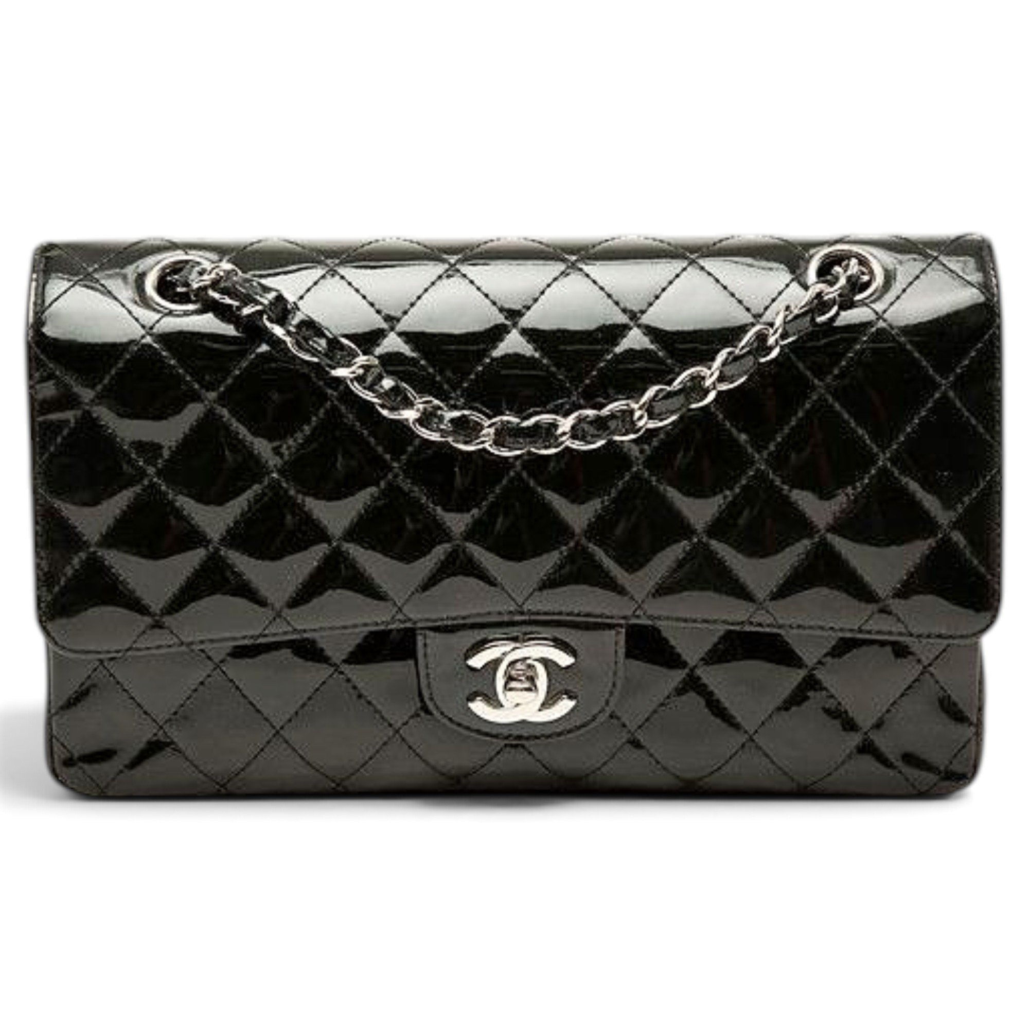 Patent leather handbag