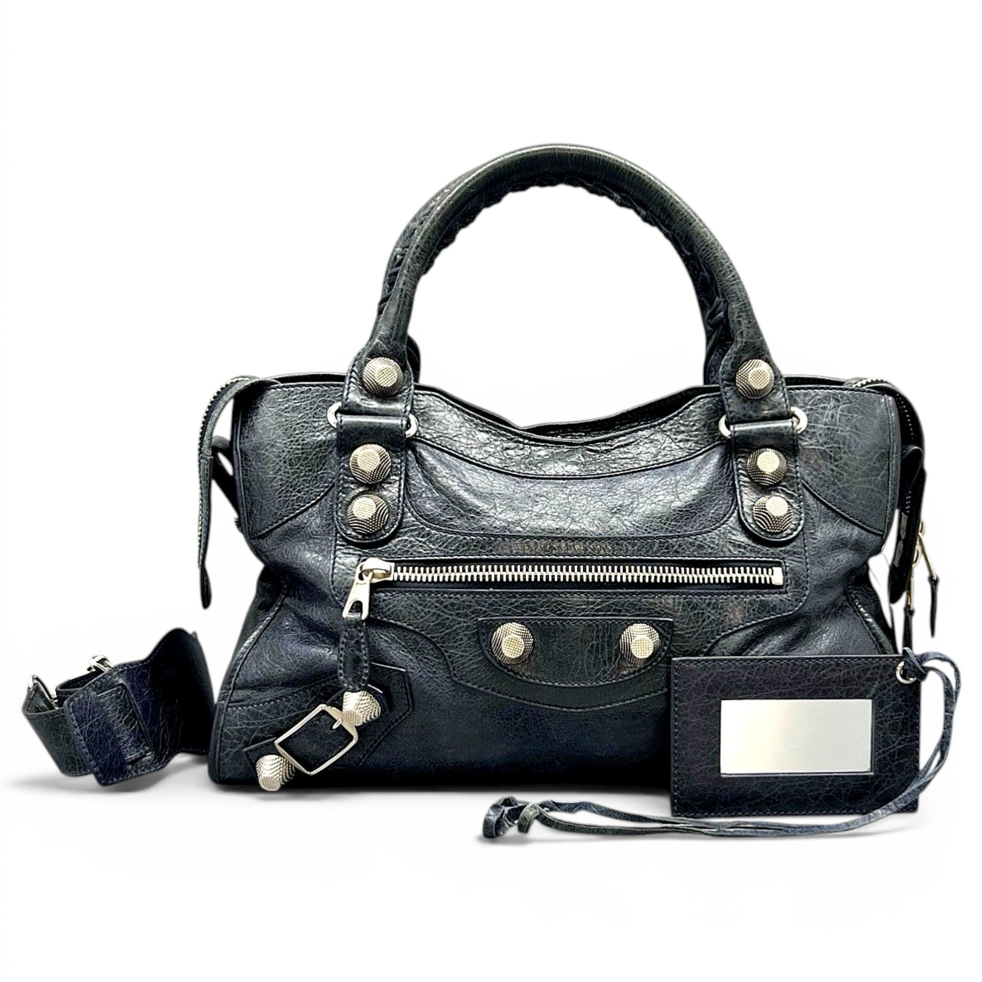 City leather handbag