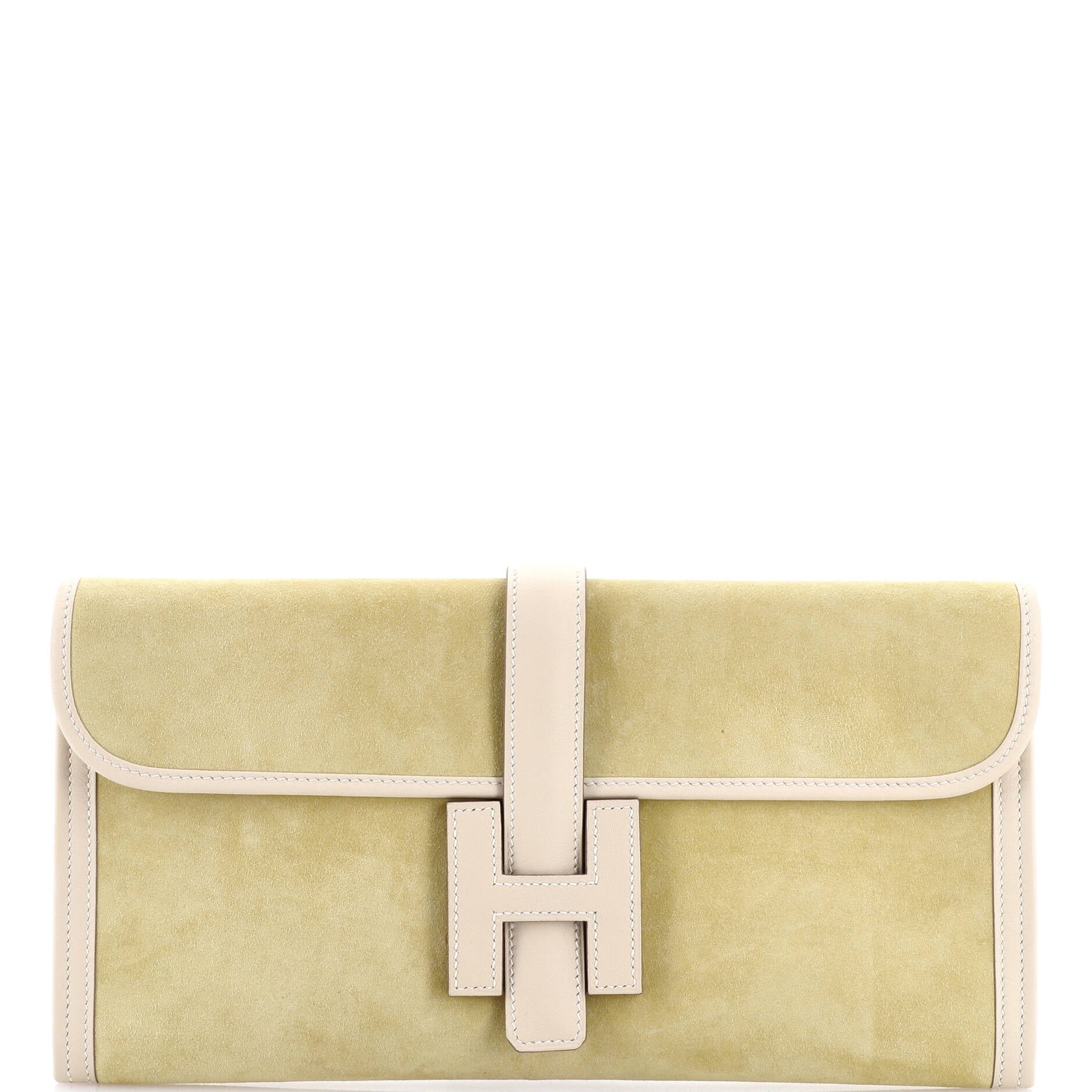 Hermes Jige Elan Clutch Doblis Suede 29