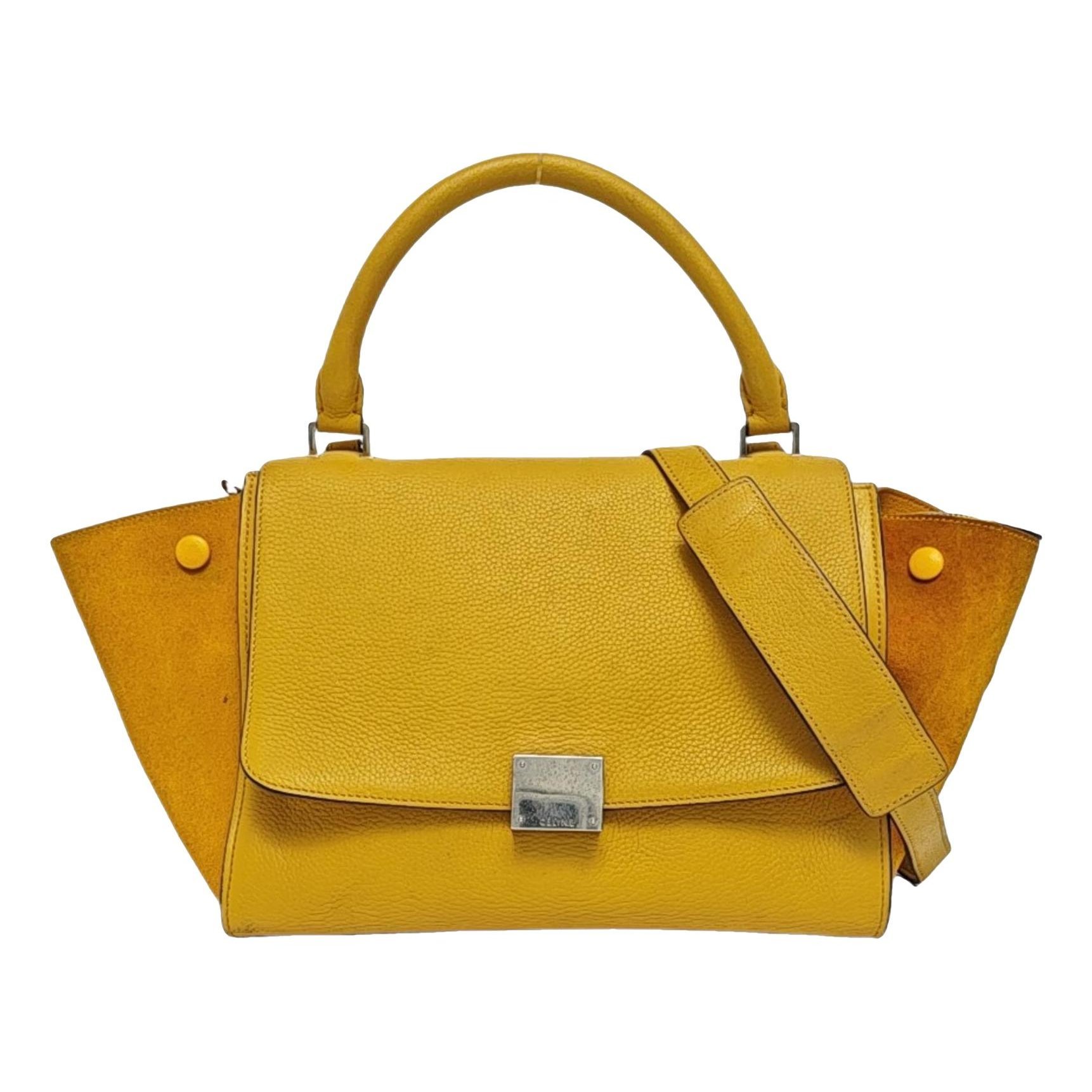 Trapèze leather crossbody bag