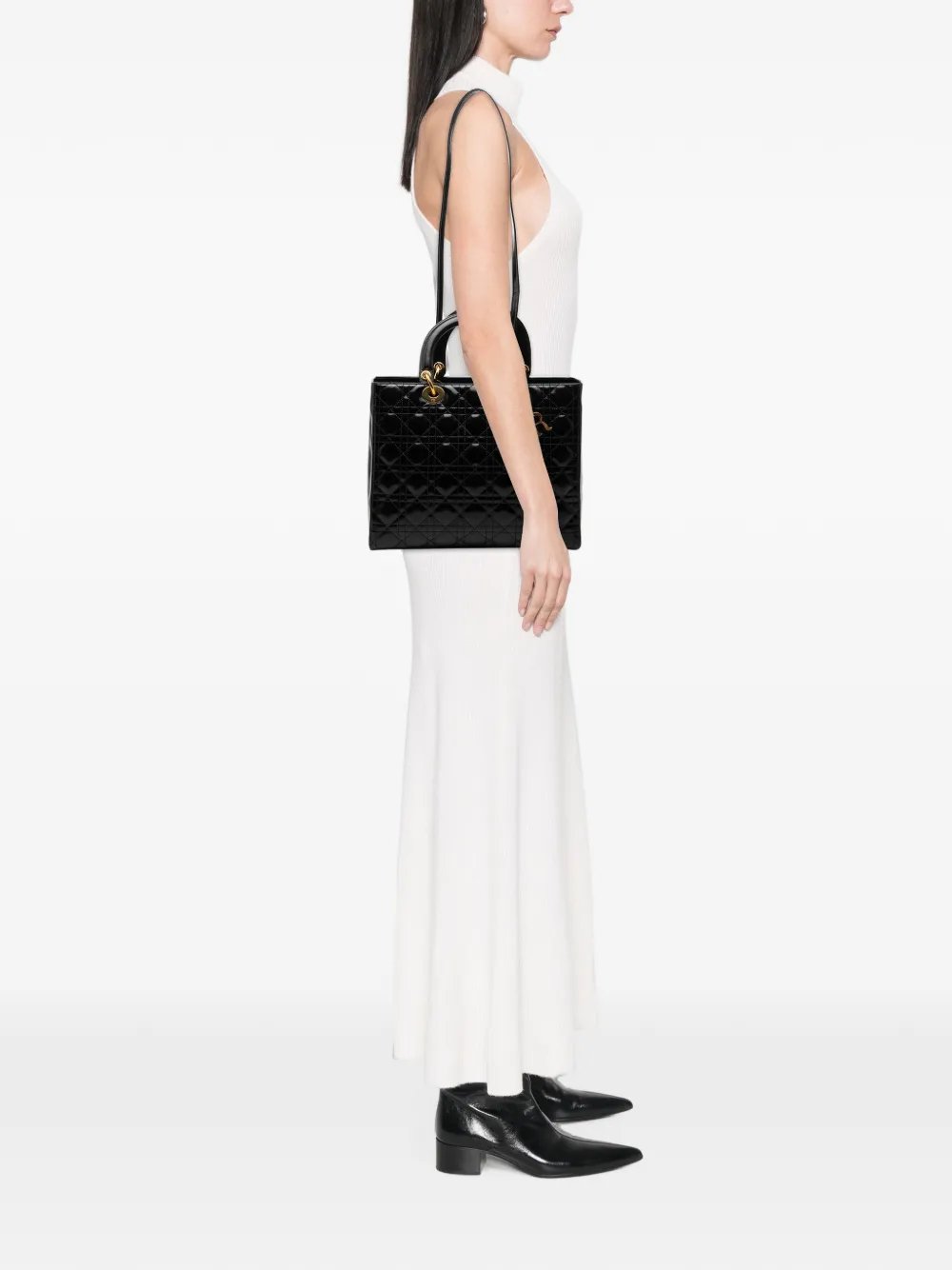 Dior 1997 Large Lambskin Cannage Lady Dior satchel