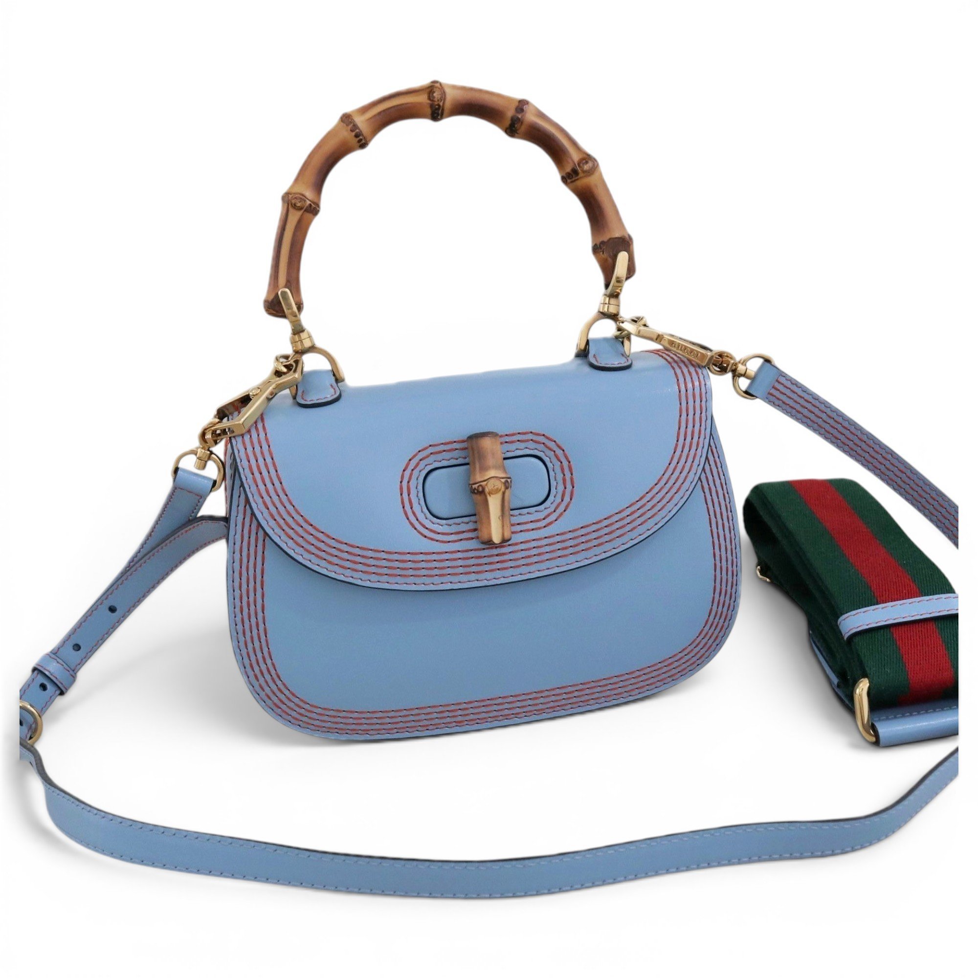 Convertible Bamboo Top Handle leather handbag
