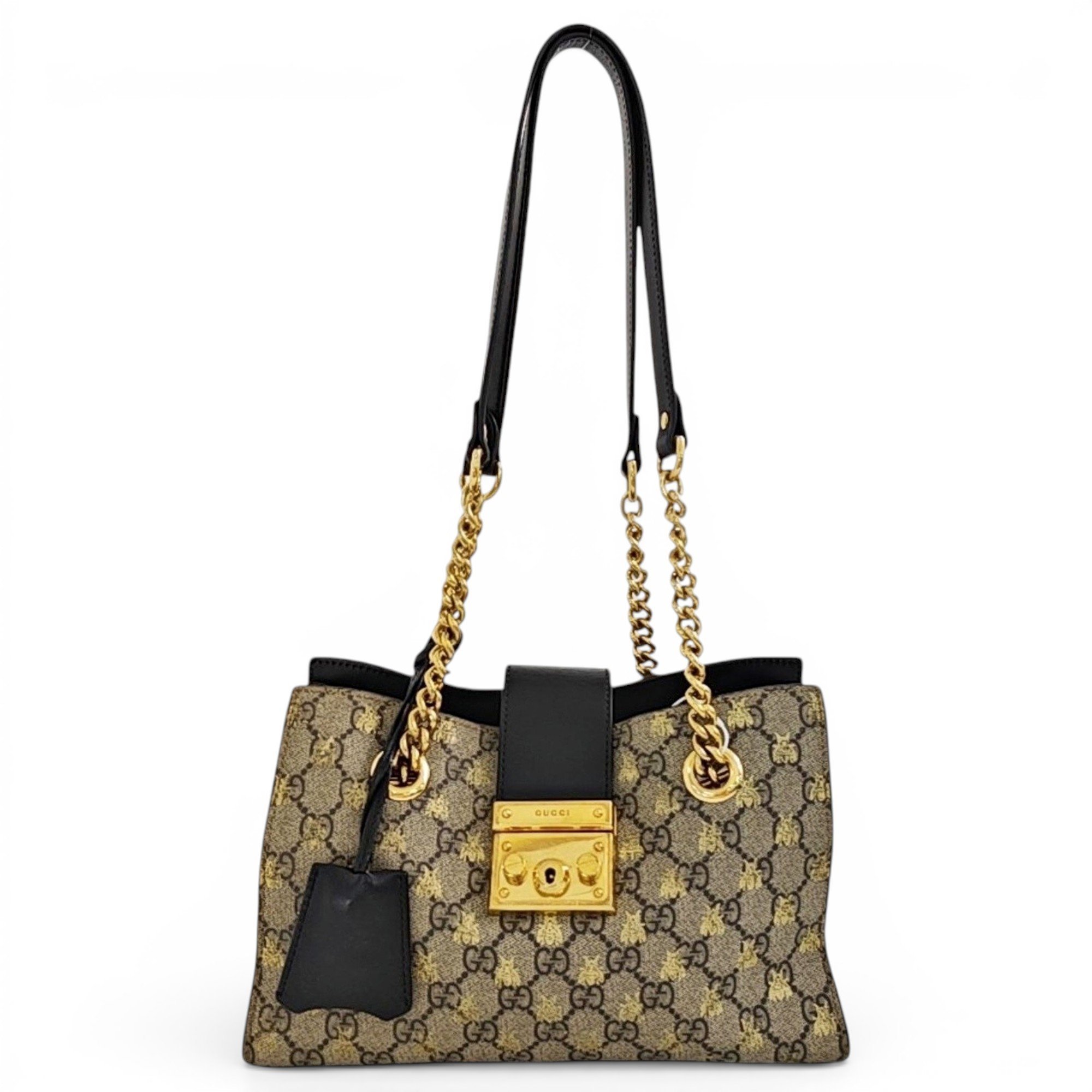 Padlock leather handbag