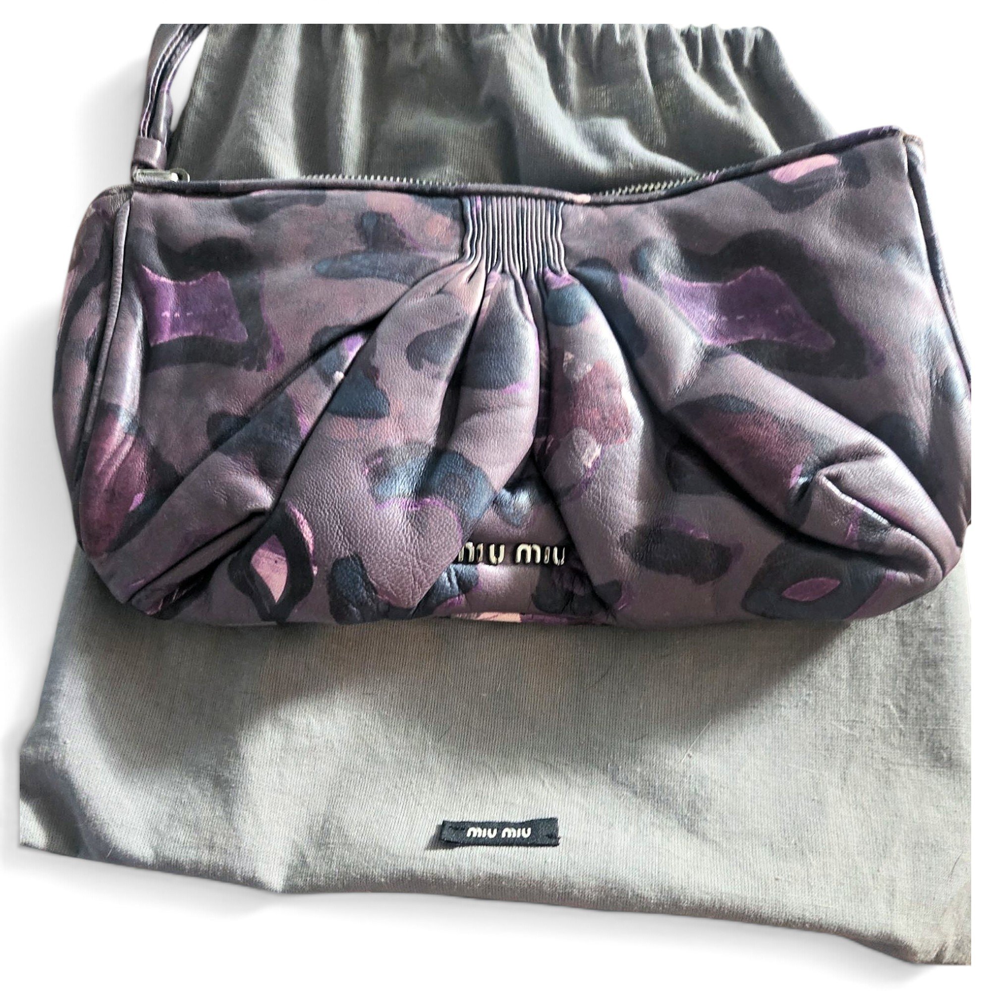 Leather clutch bag