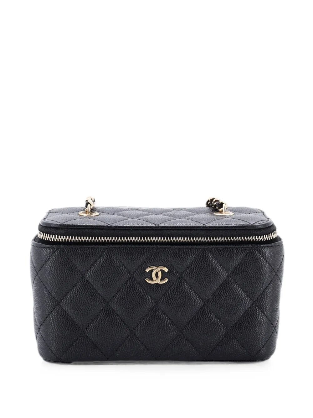 Classic Vanity Case with Chain Quilted Caviar Small crossbody bag