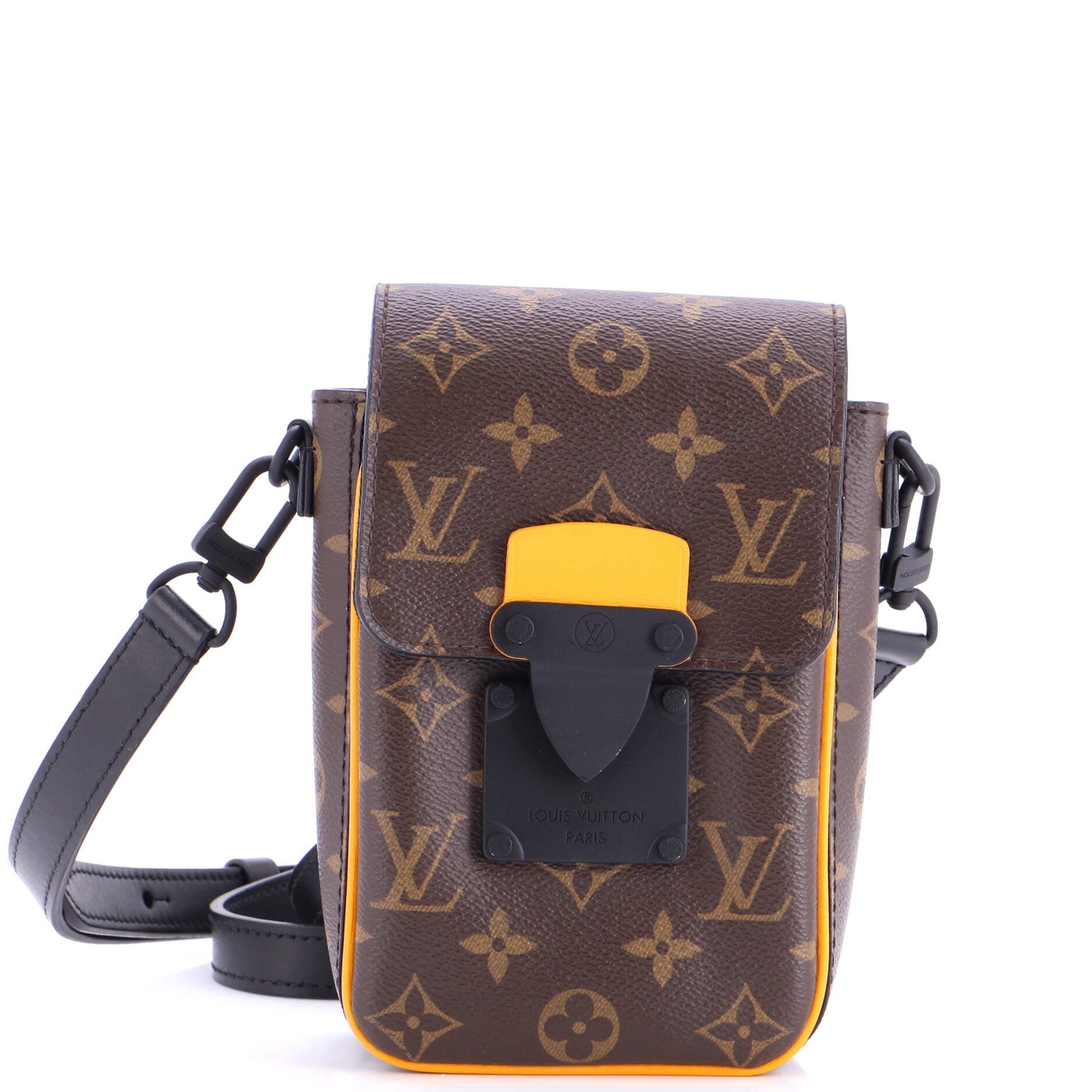 S Lock Vertical Wearable Wallet Macassar Monogram Canvas