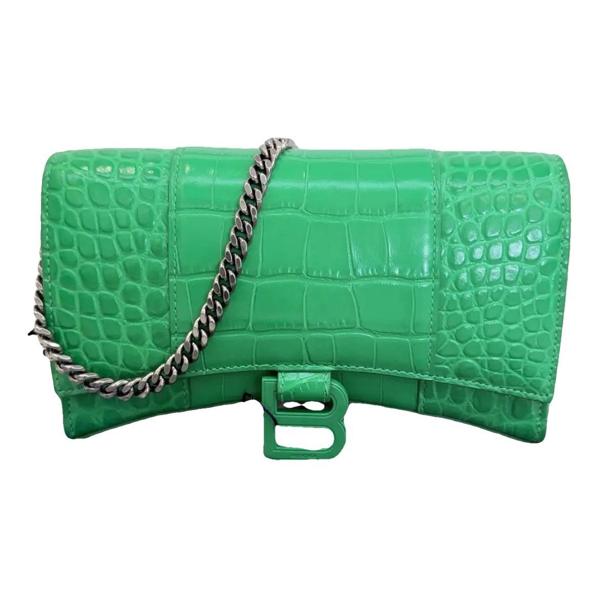 Hourglass leather handbag