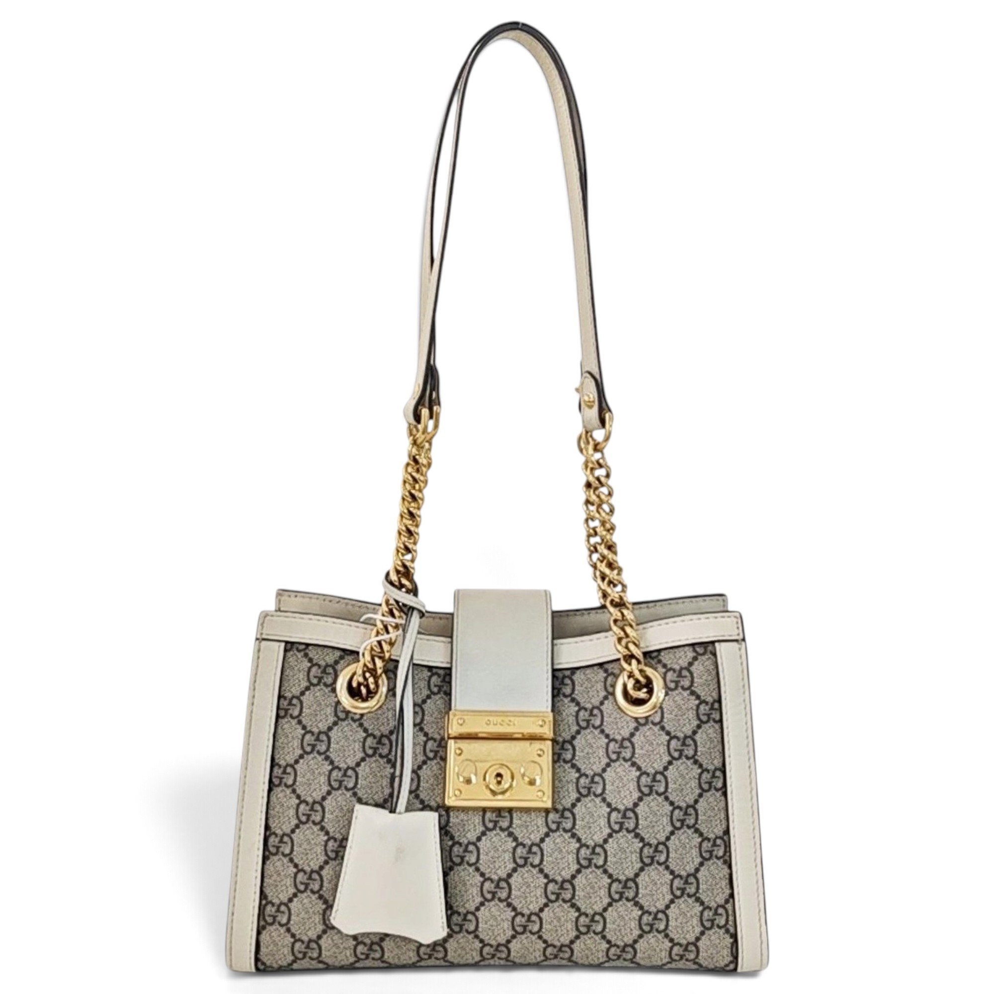 Padlock leather handbag