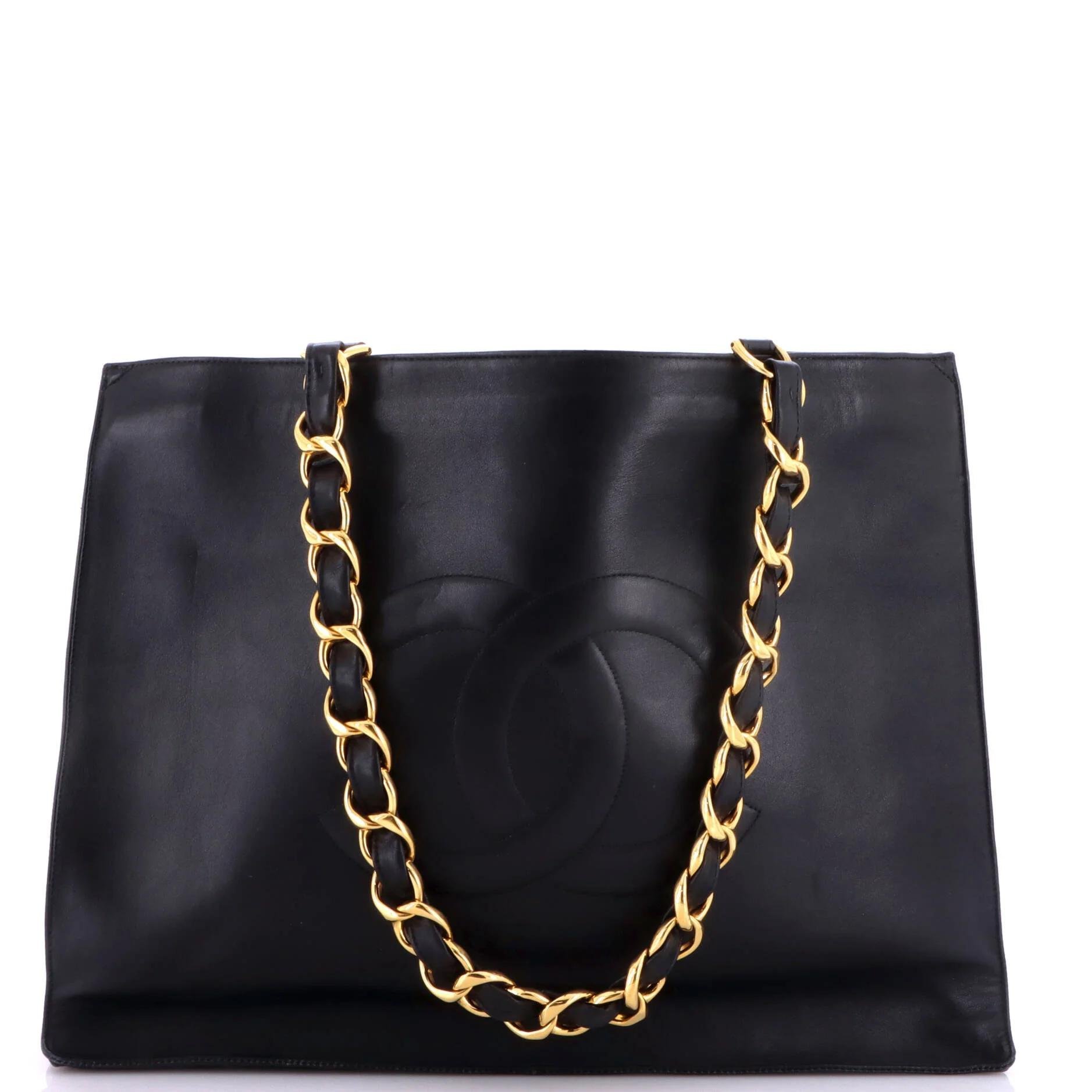 Vintage CC Chain leather tote