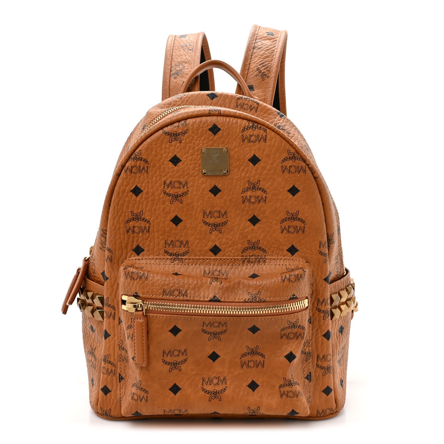 MCM MCM Visetos Small Side Stud Stark Backpack Cognac