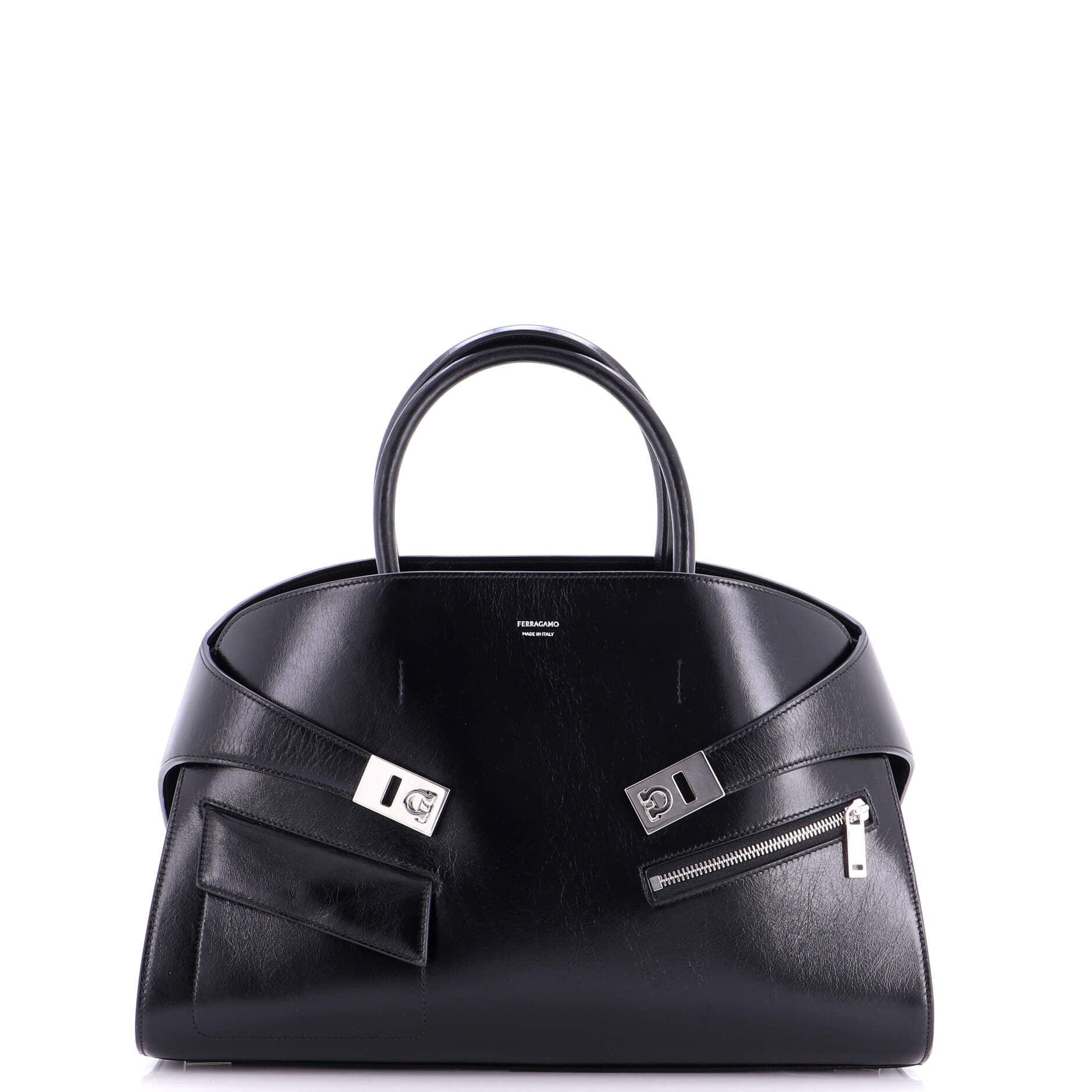 Hug Top Handle Bag Leather Large