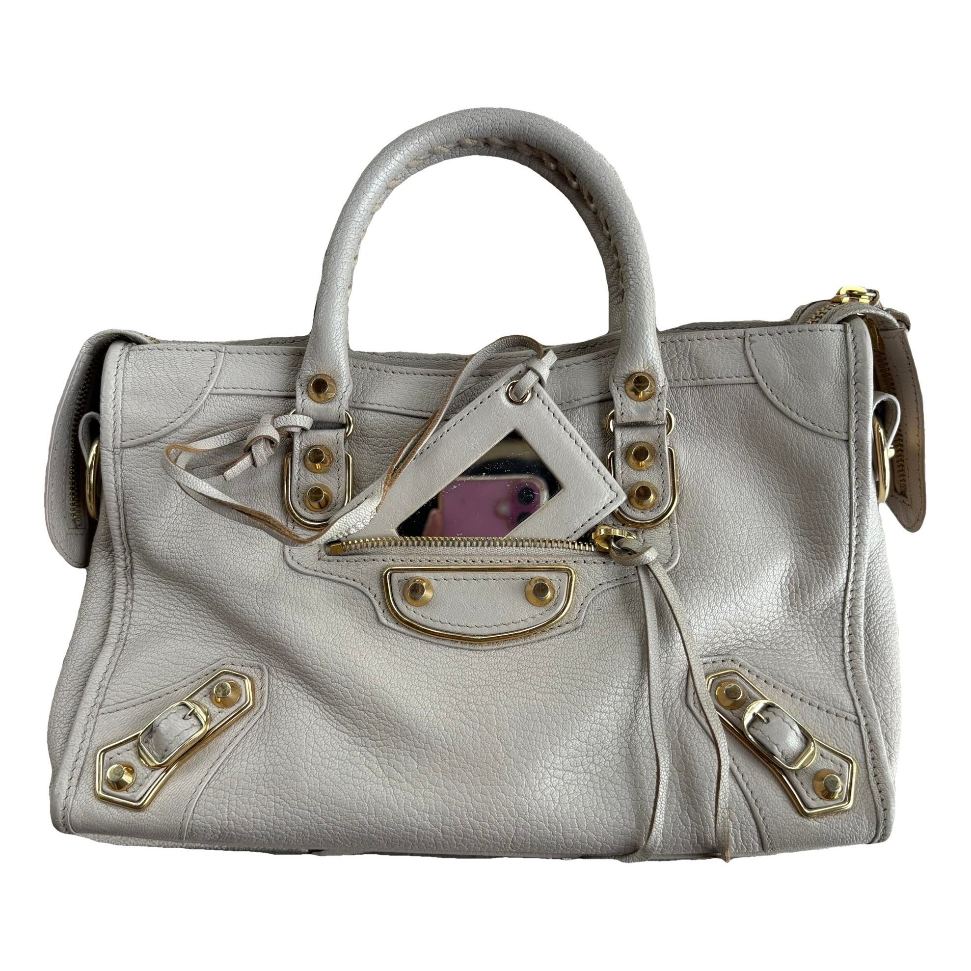 City leather handbag