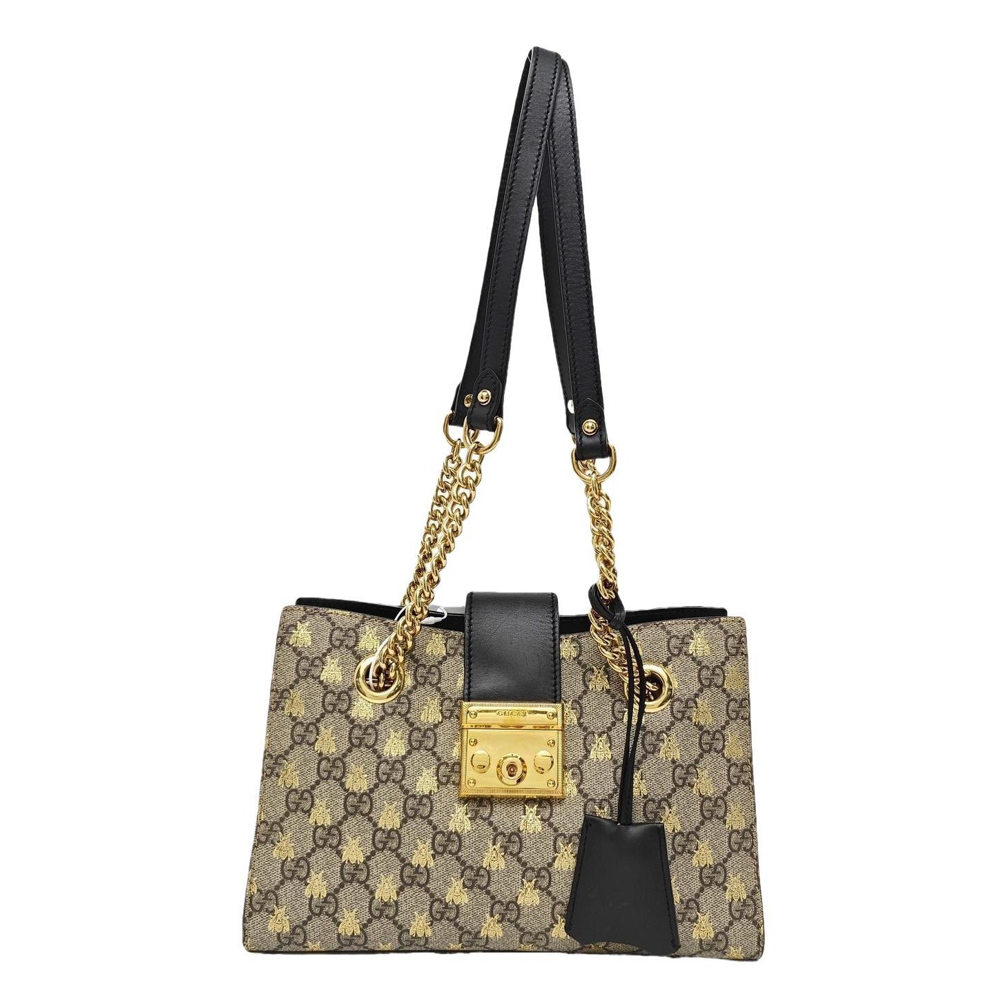 Padlock leather handbag