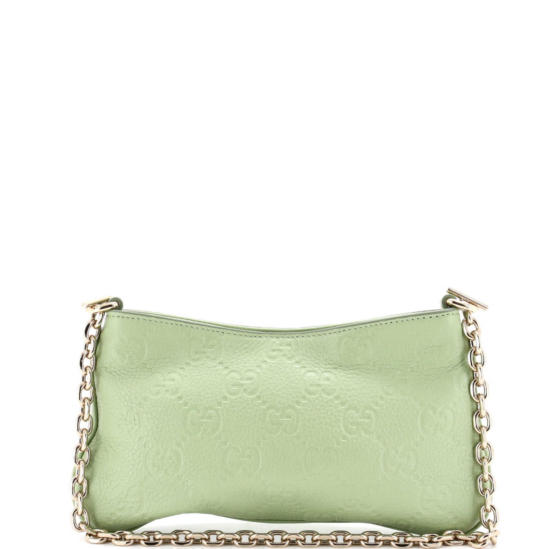 Emblem Chain Shoulder Bag Guccissima Leather Super Mini