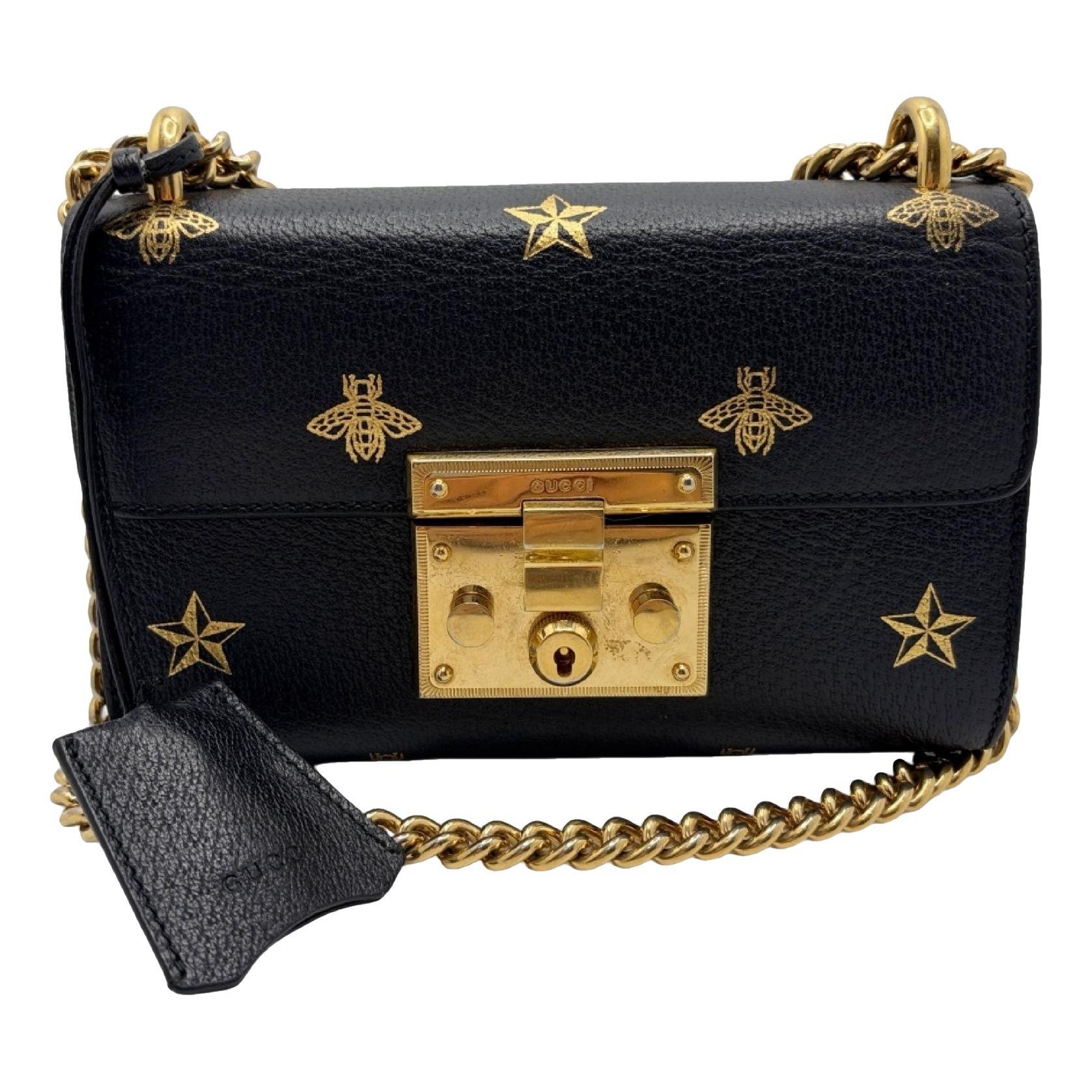 Padlock leather handbag