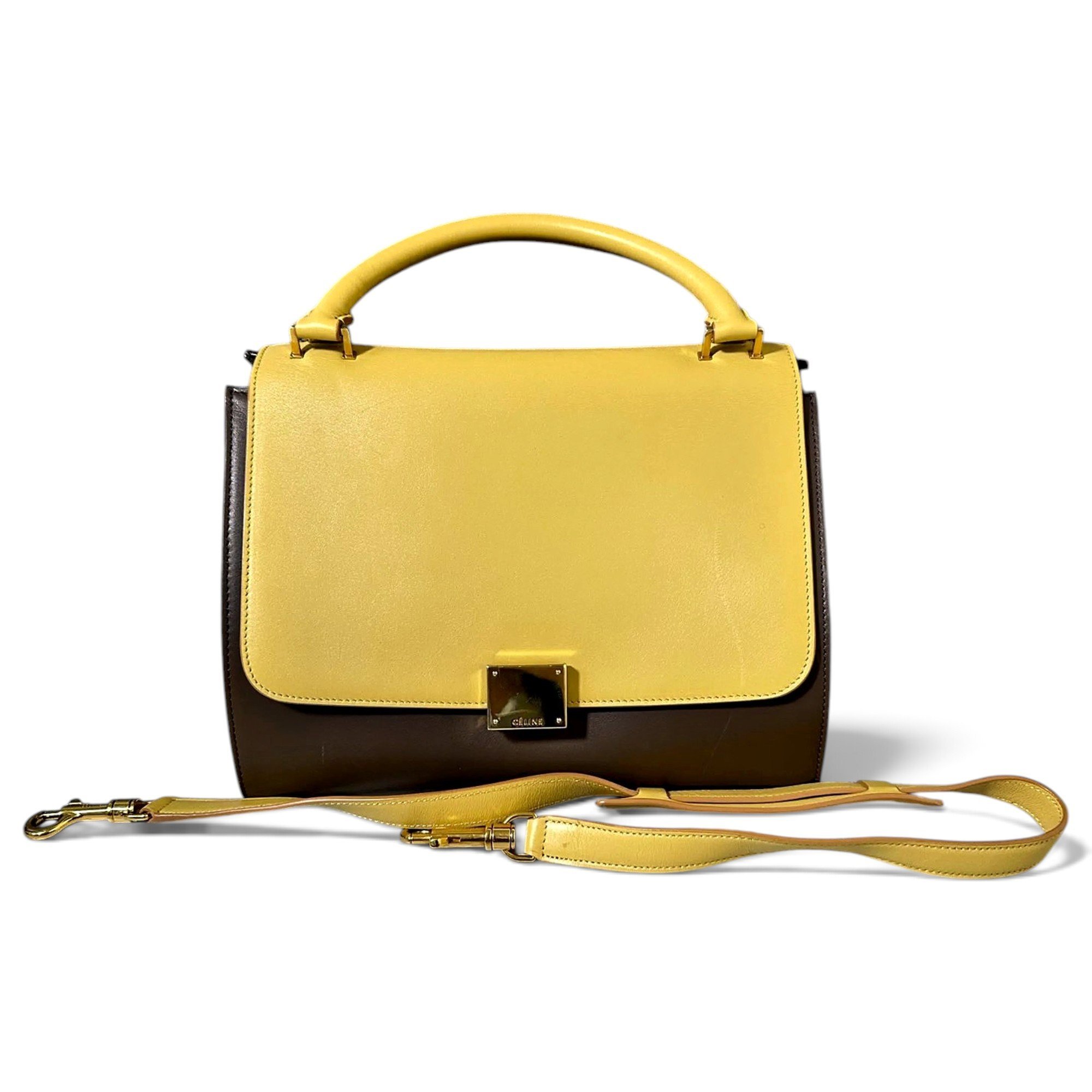 Trapèze leather crossbody bag