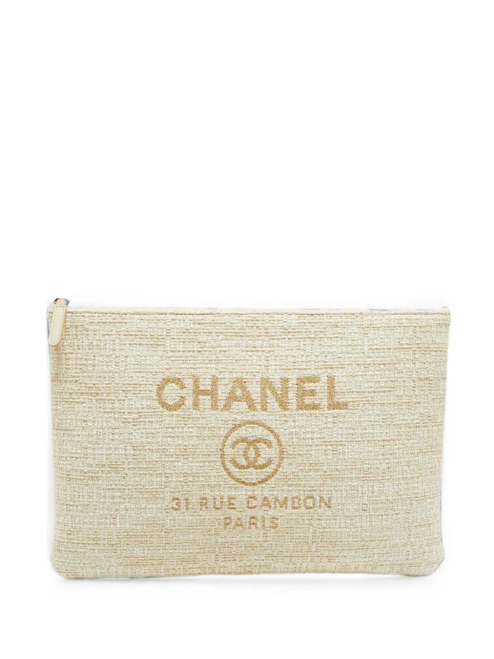 Deauville tweed clutch bag