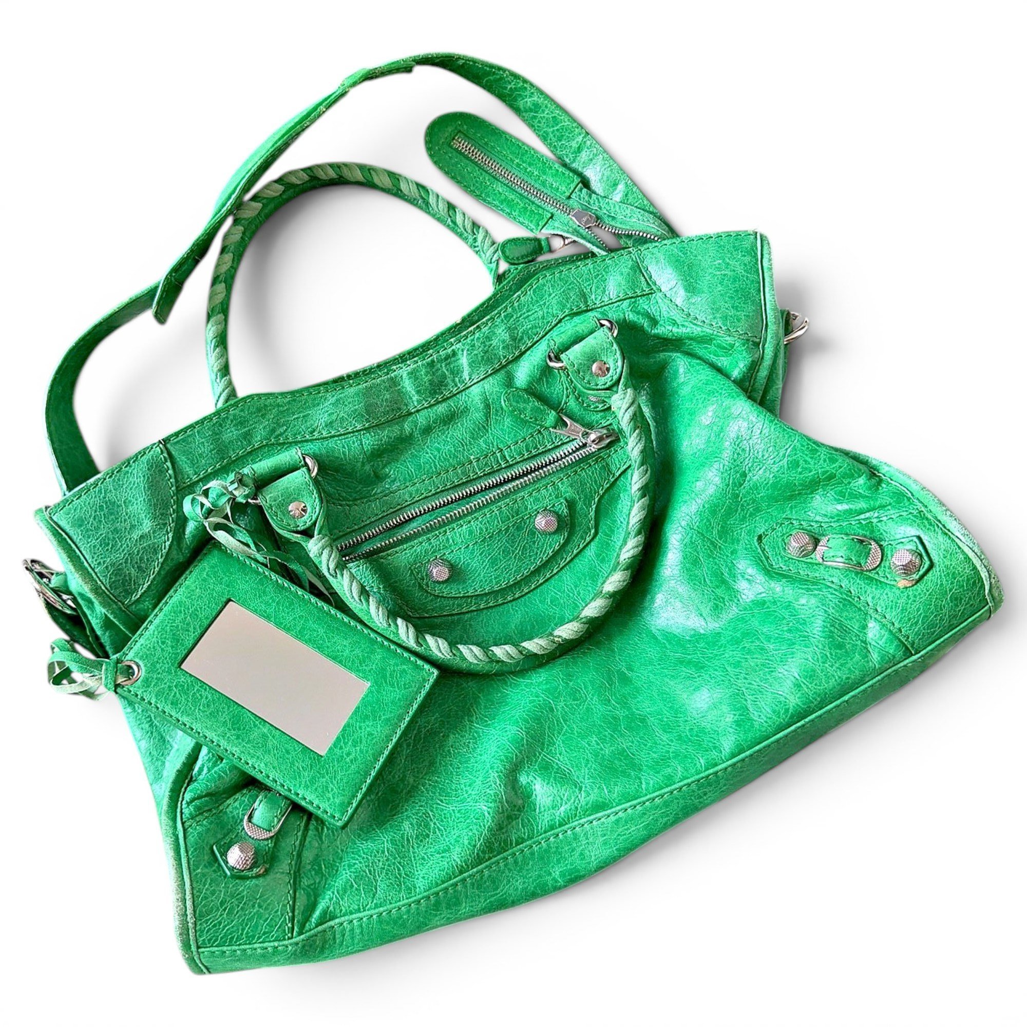 City leather handbag
