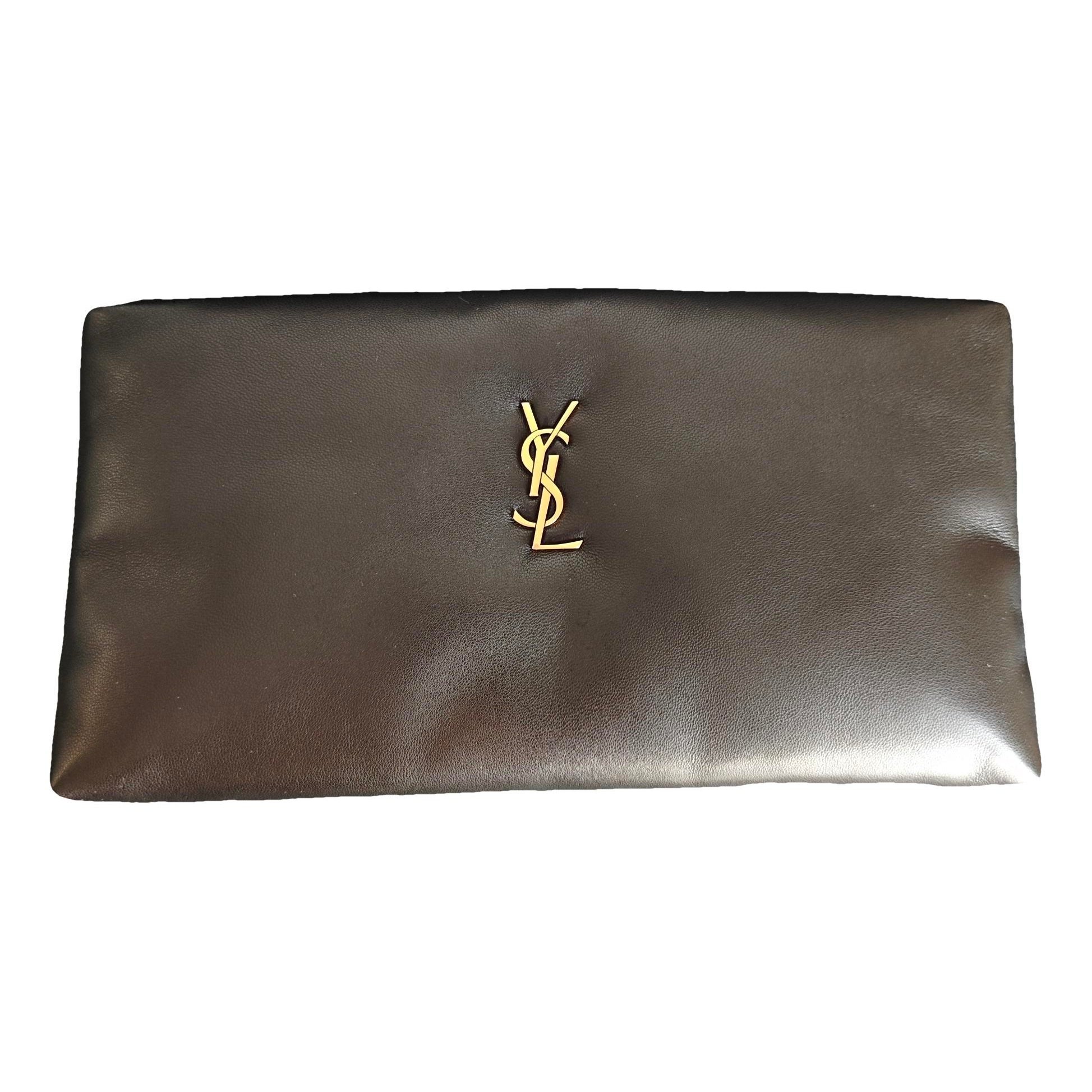 Leather clutch bag