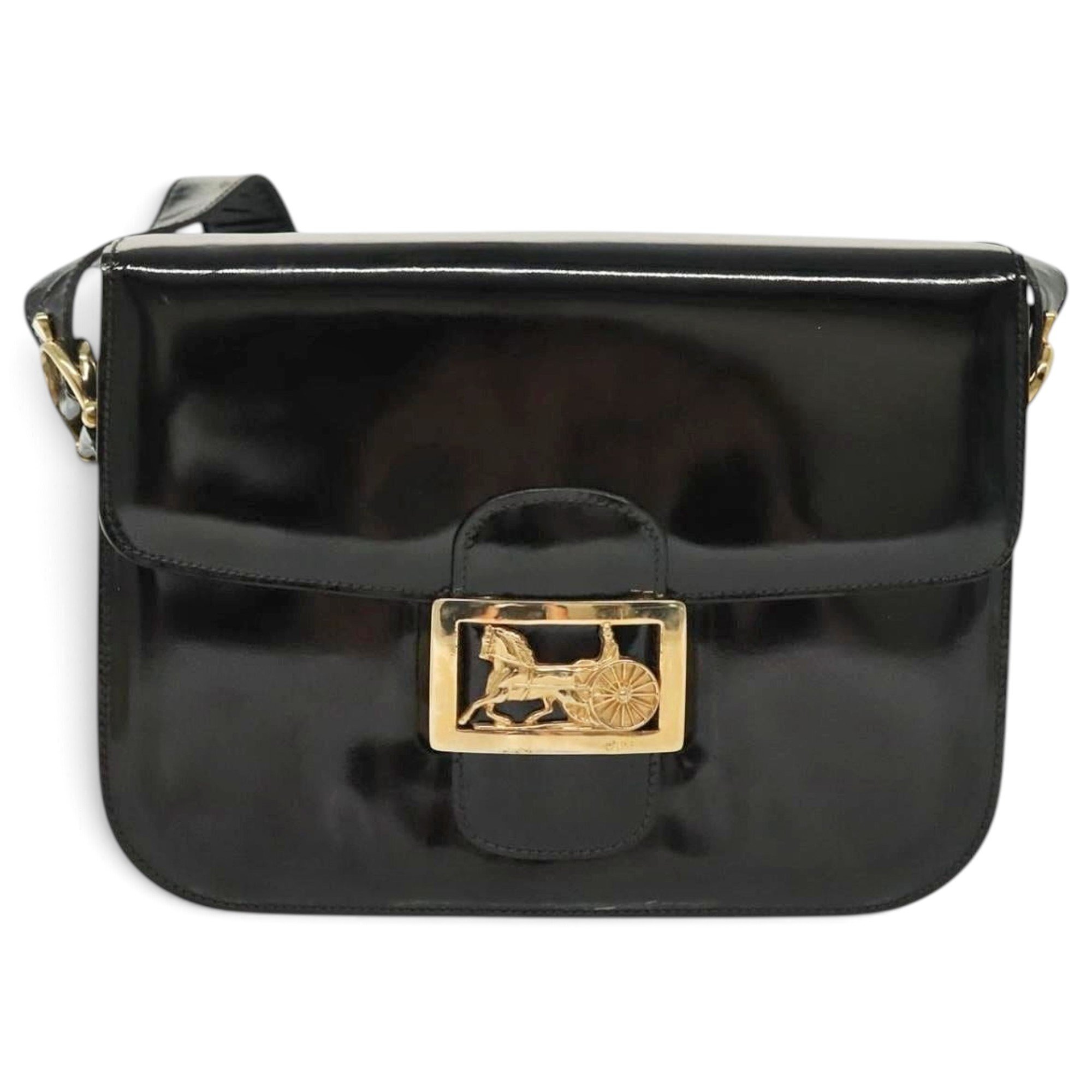 Patent leather handbag