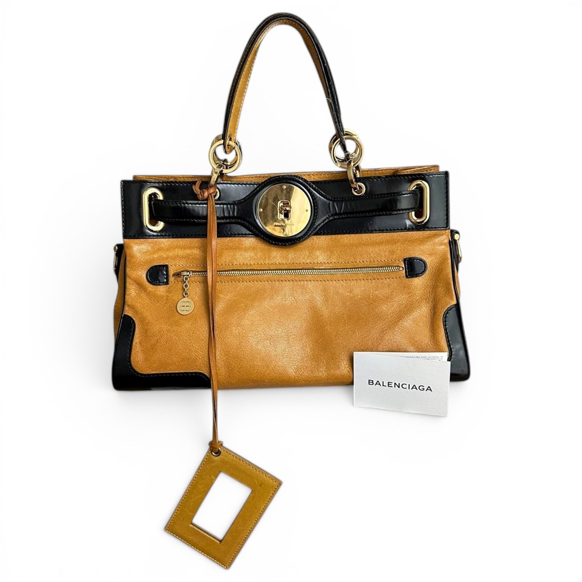 Balenciaga Padlock leather satchel
