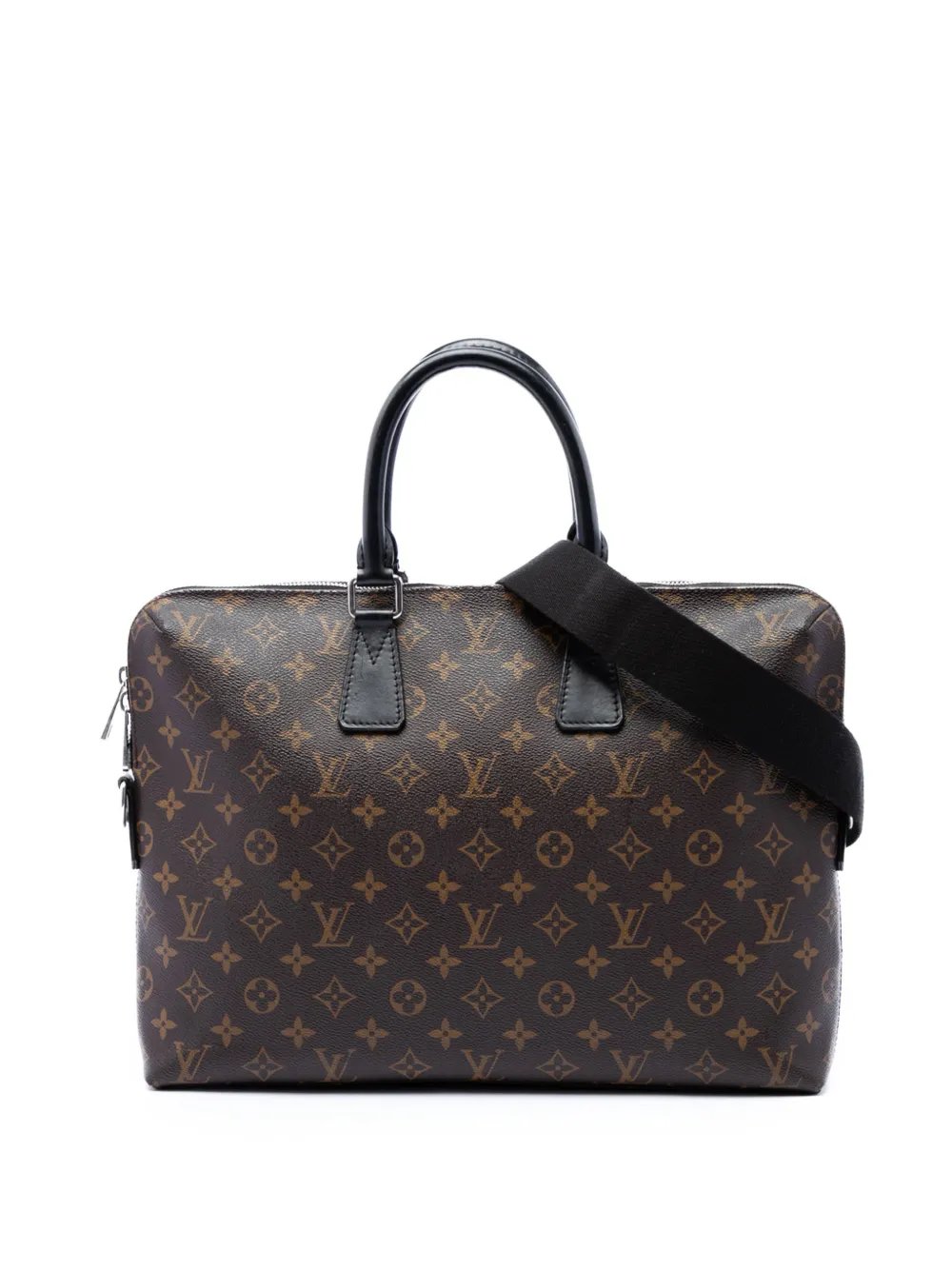 2014 Monogram Macassar Porte Documents Jour business bag