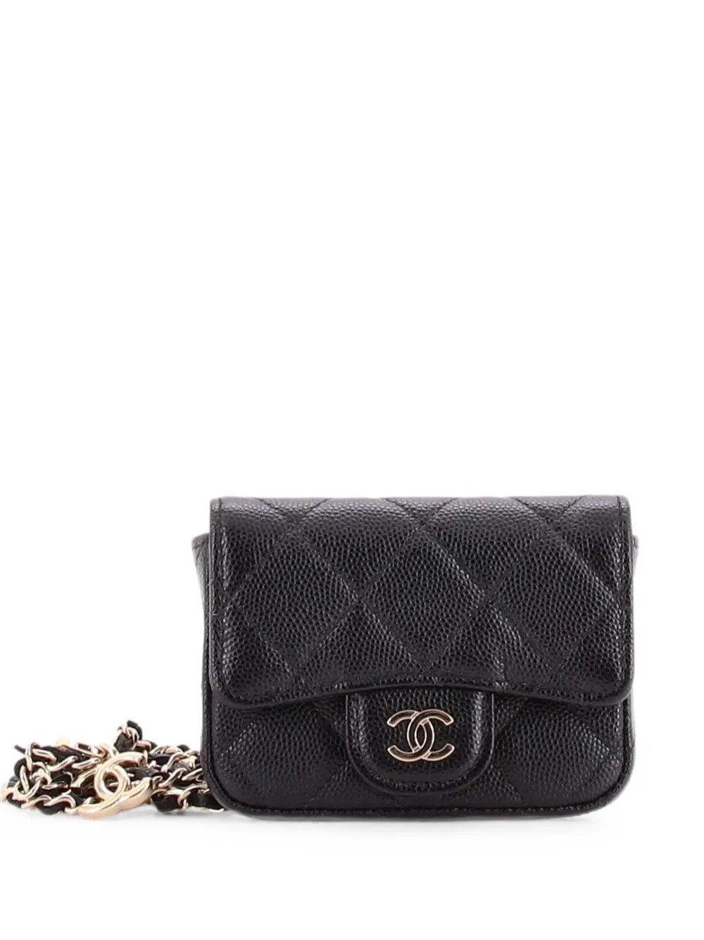 Classic Flap Chain Quilted Caviar Mini belt bag